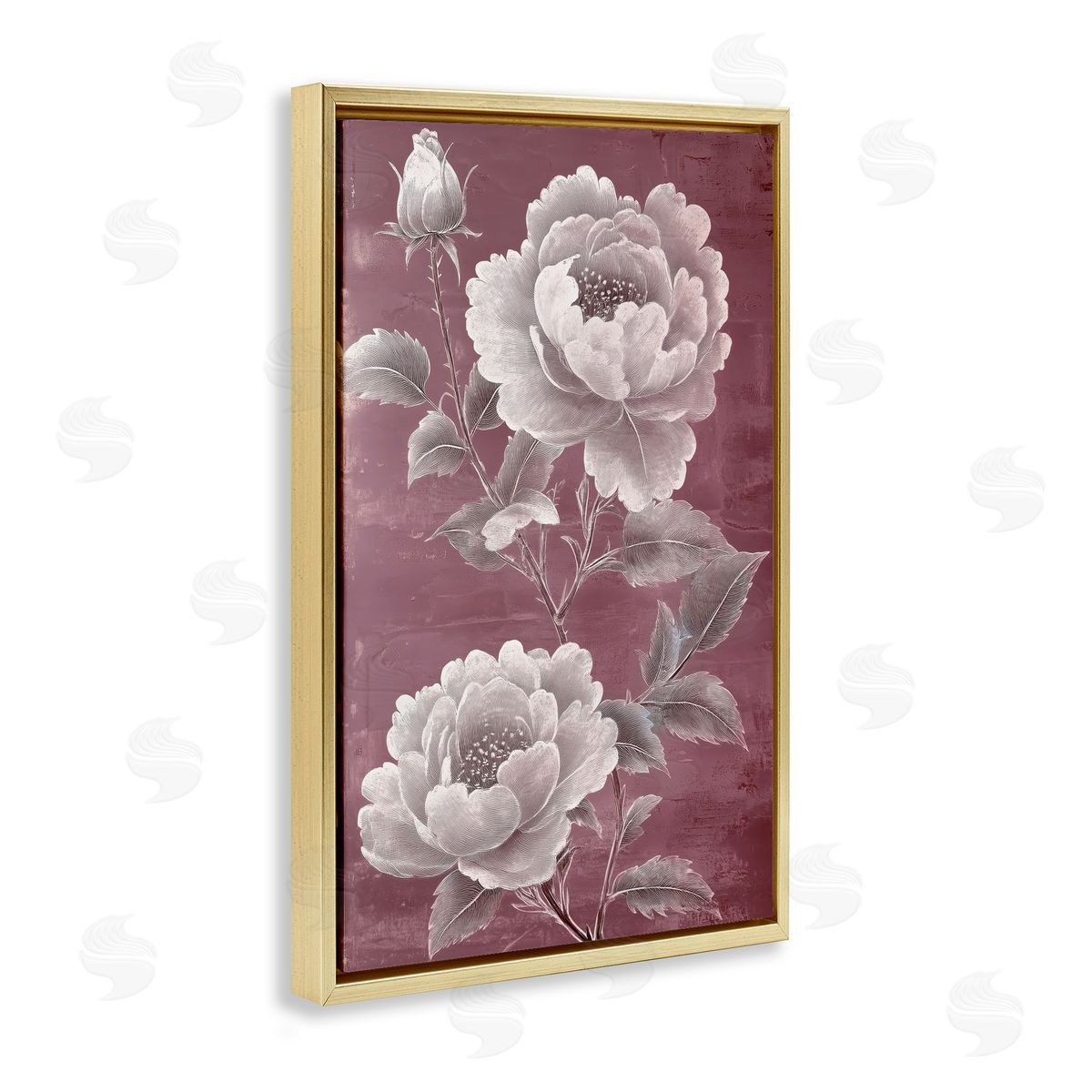 Annabelle Hall Chambermaid Rose Blossoms Gold Floating Frame Canvas Art Print