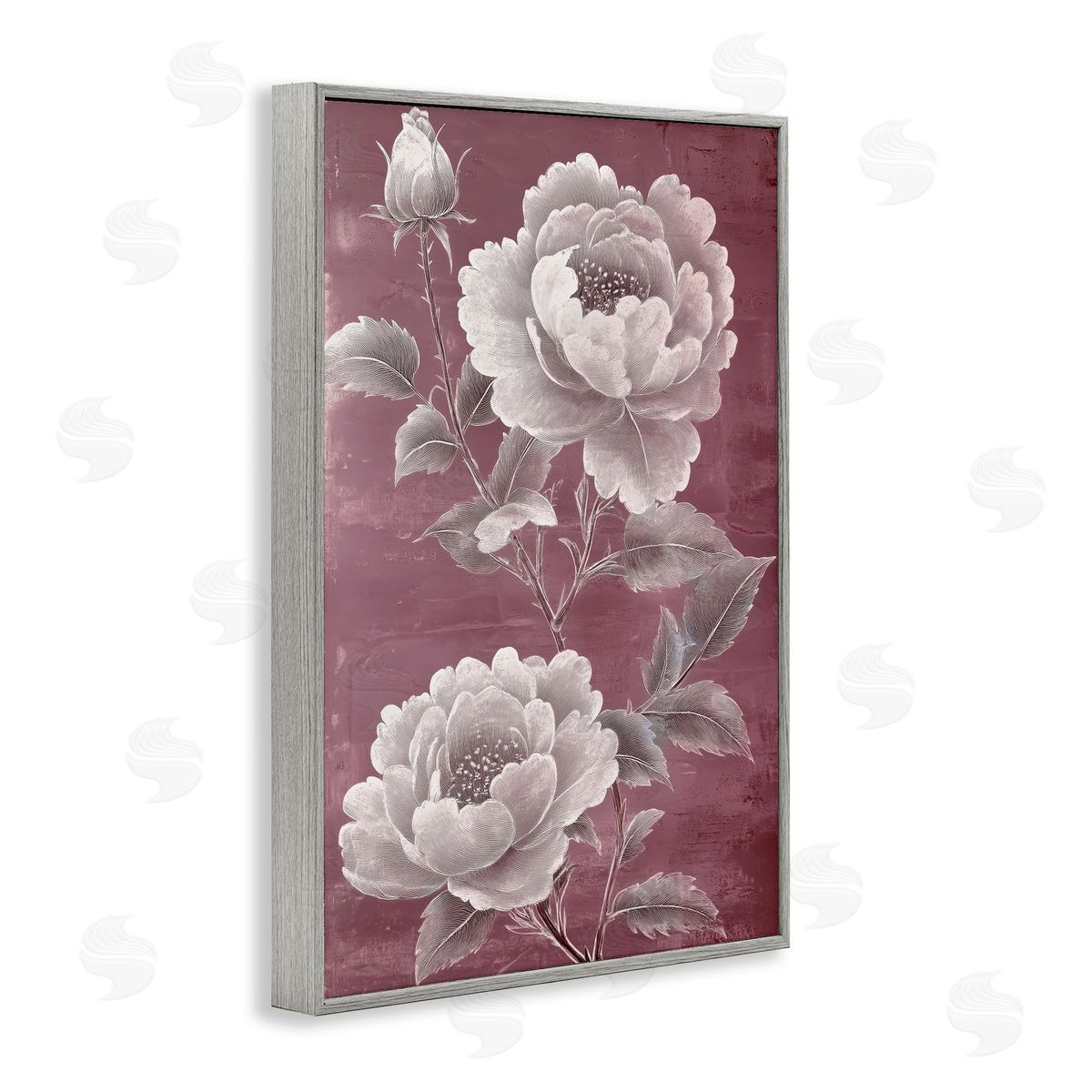 Annabelle Hall Chambermaid Rose Blossoms Gray Framed Giclee Art Print