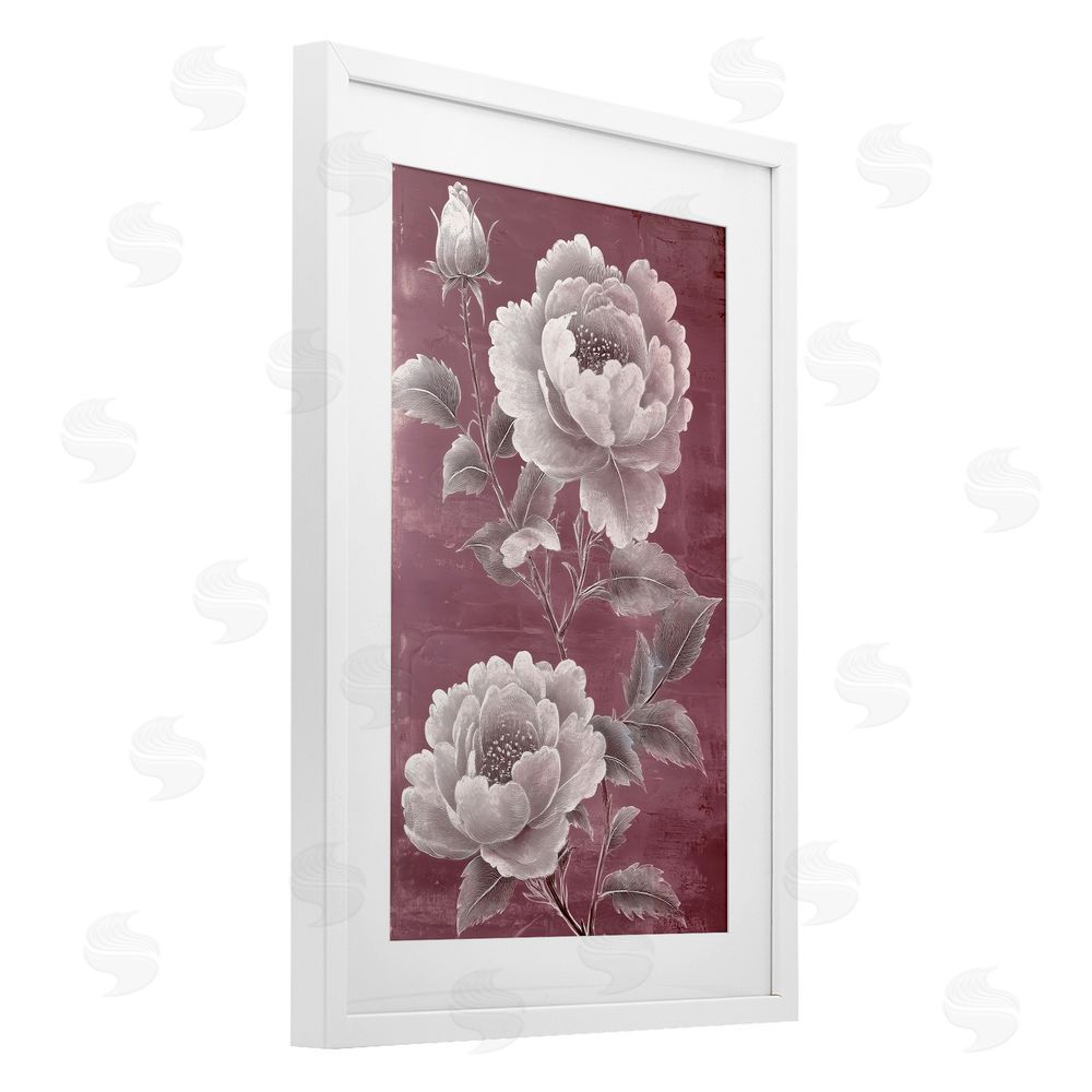 Annabelle Hall Chambermaid Rose Blossoms White Framed Print Under Glass Art