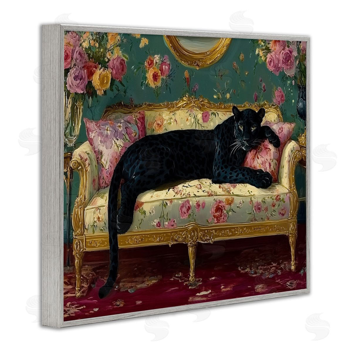 Annabelle Hall Opulent Interior Panther Gray Framed Giclee Art Print