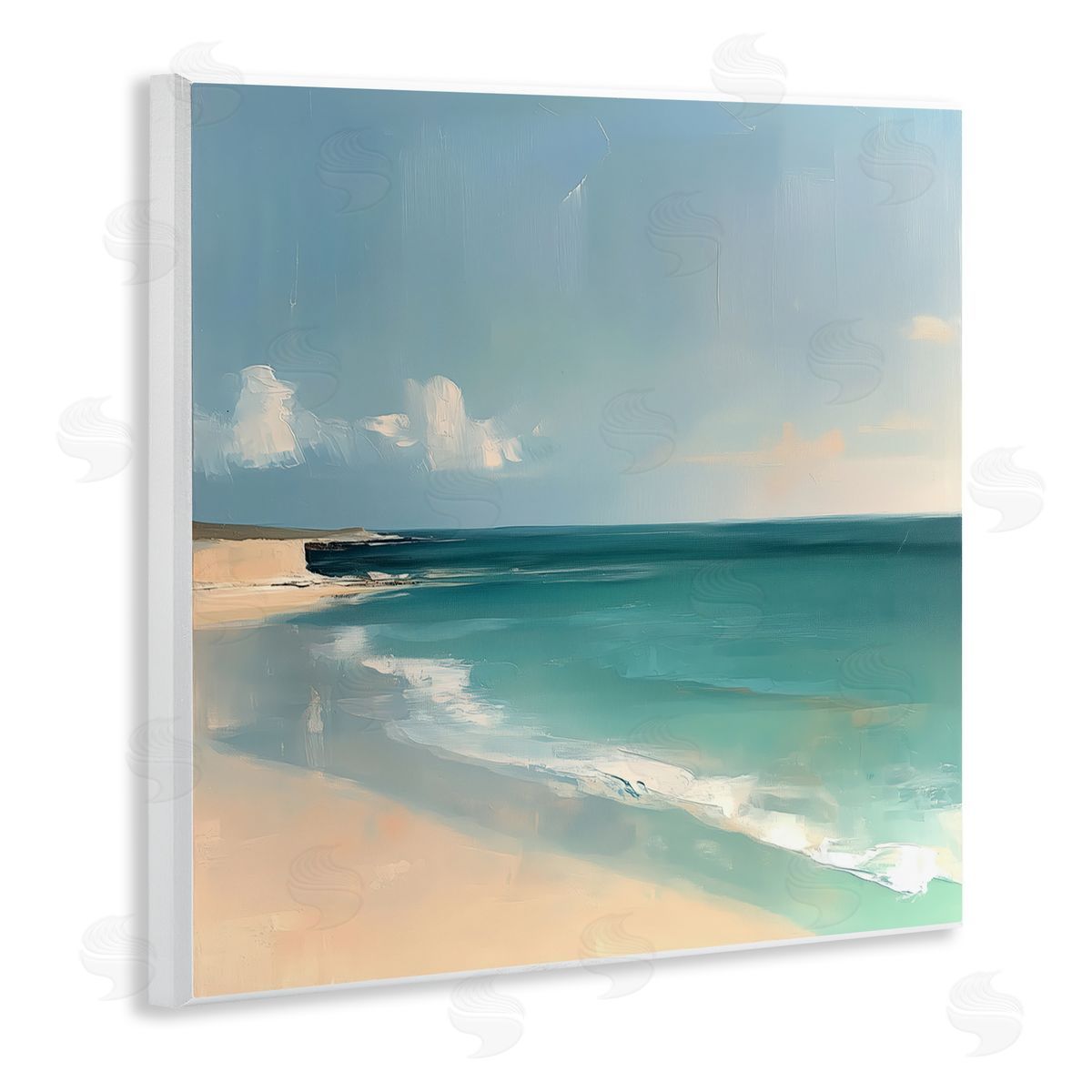 Annabelle Hall Expressive Turquoise Horizon Wall Plaque Art Print