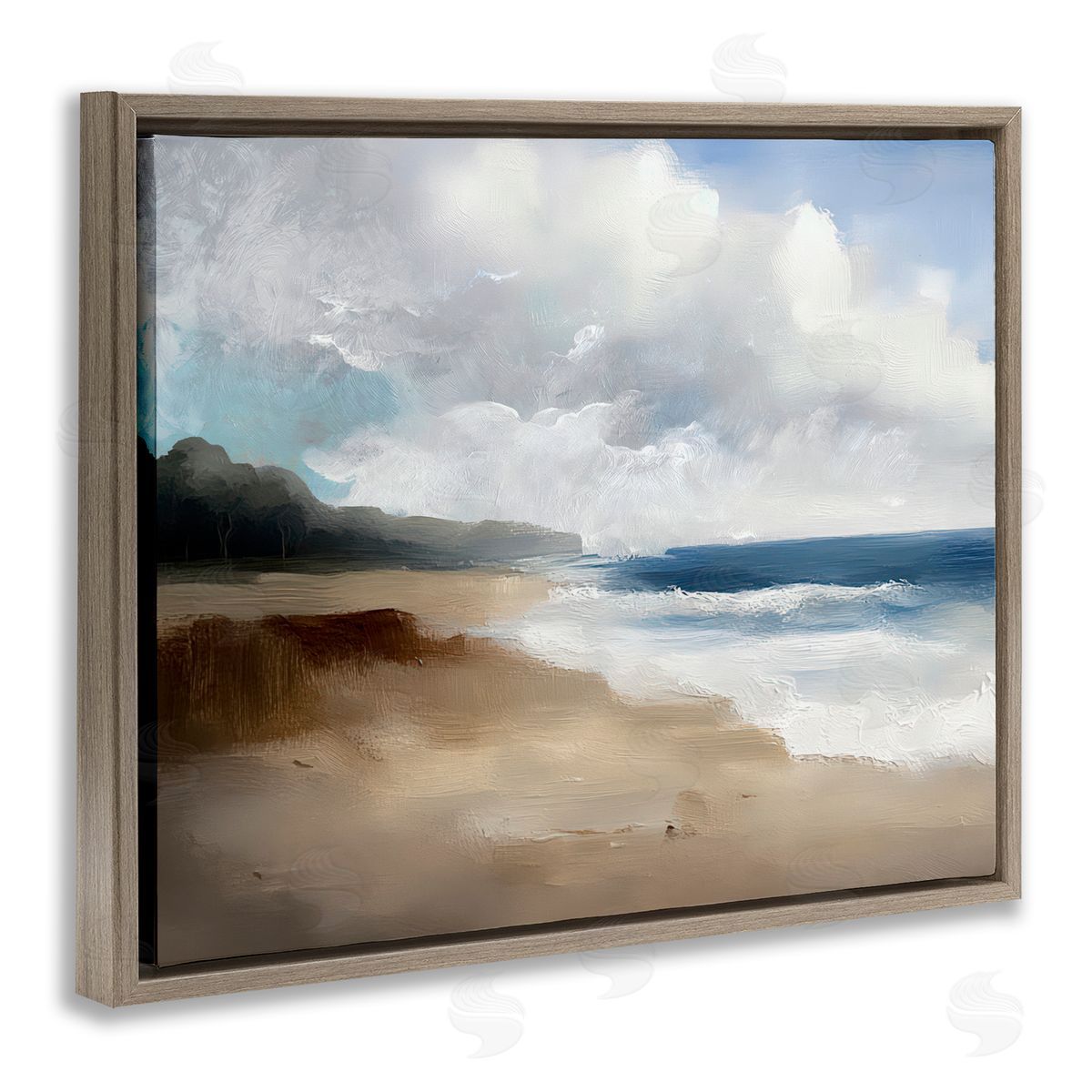 Annabelle Hall Sea Of Sighs Landscape Brown Floating Frame Canvas Art Print