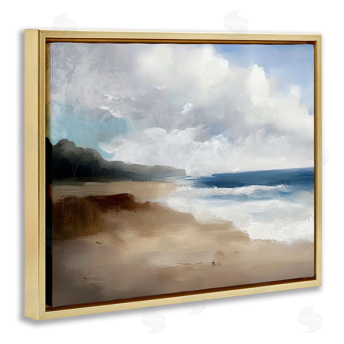 Annabelle Hall Sea Of Sighs Landscape Gold Floating Frame Canvas Art Print