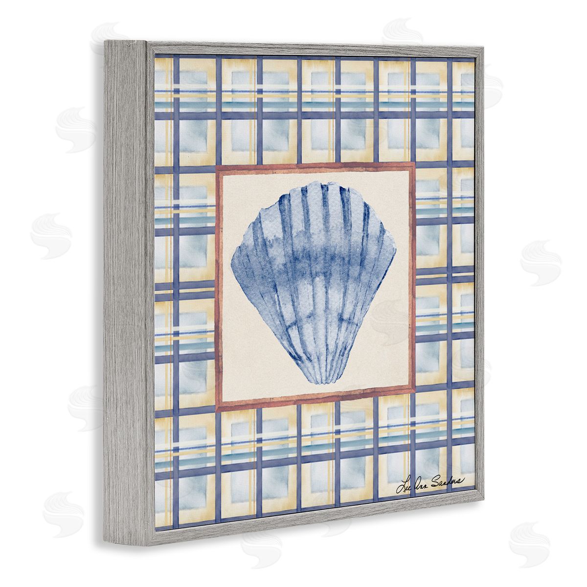 Lee Ann Sanders Clam Shell Treasure Gray Framed Giclee Art Print
