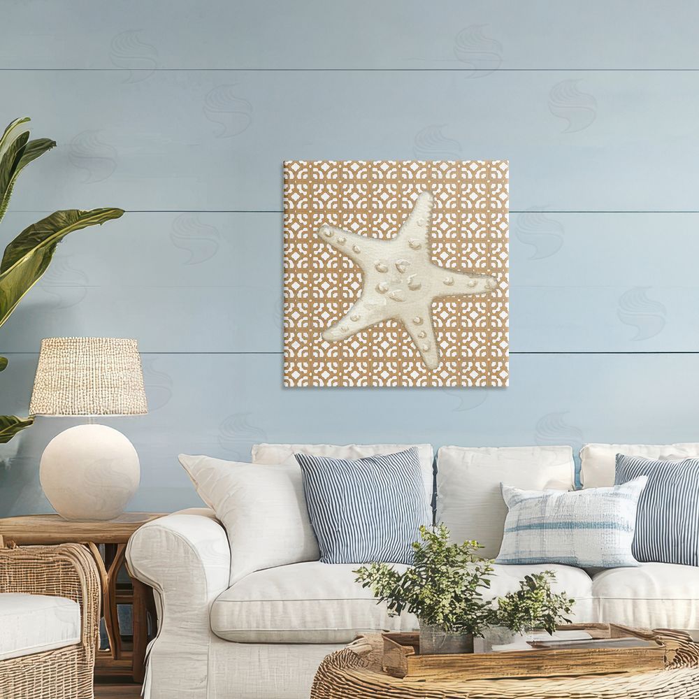 Lee Ann Sanders Mediterranean Tile & Starfish Printed Wall Art in Room