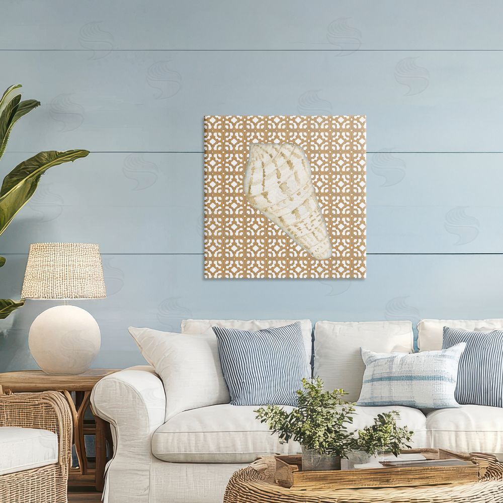 Lee Ann Sanders Coastal Tile And Shell Printed Wall Art in Room