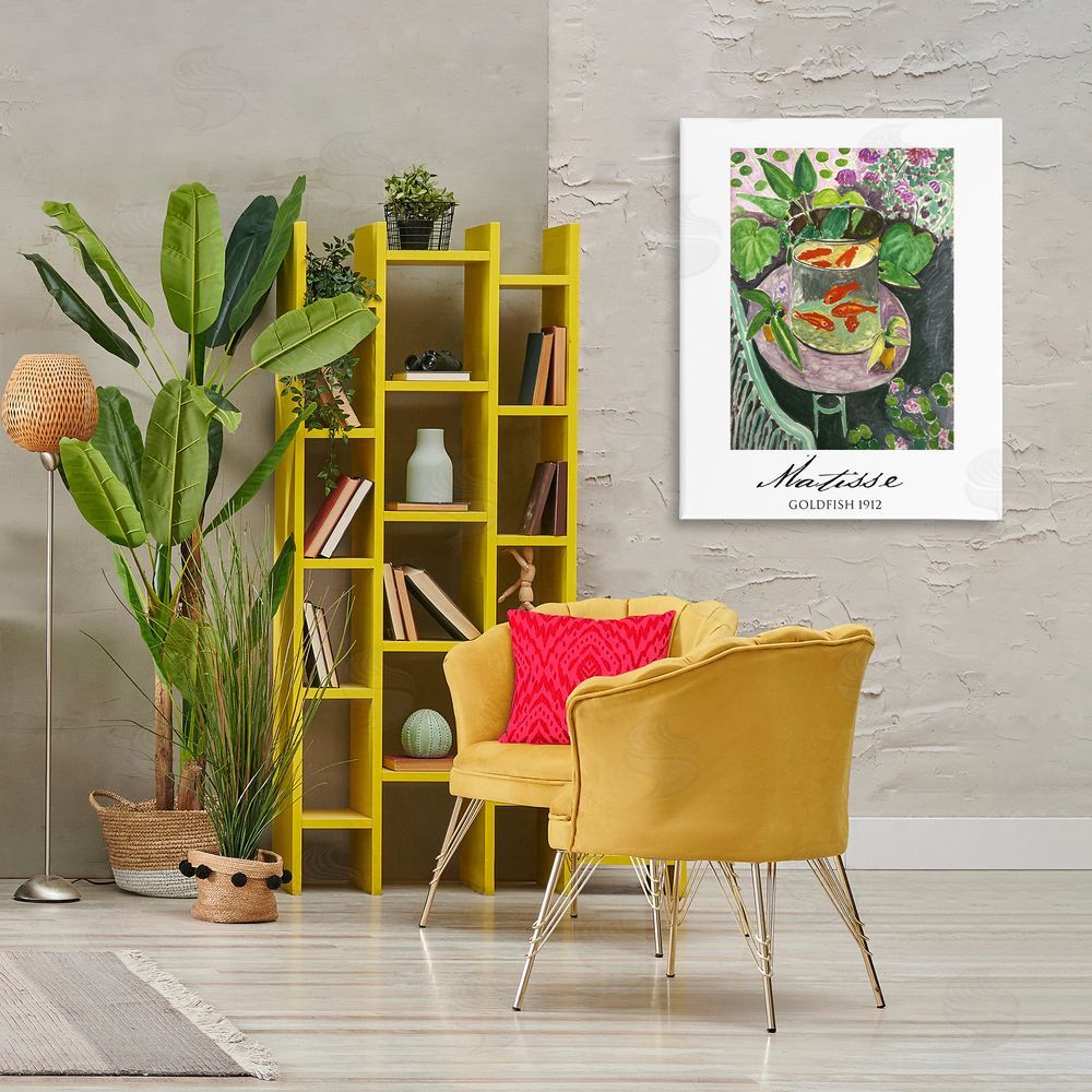 Vintage Hustle Matisse Goldfish Still Life Printed Wall Art in Room