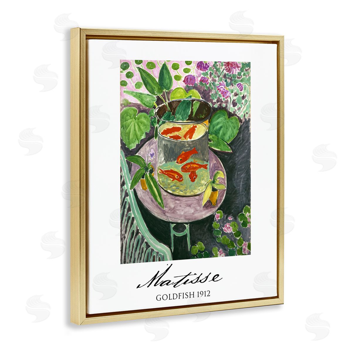 Vintage Hustle Matisse Goldfish Still Life Gold Floating Frame Canvas Art Print