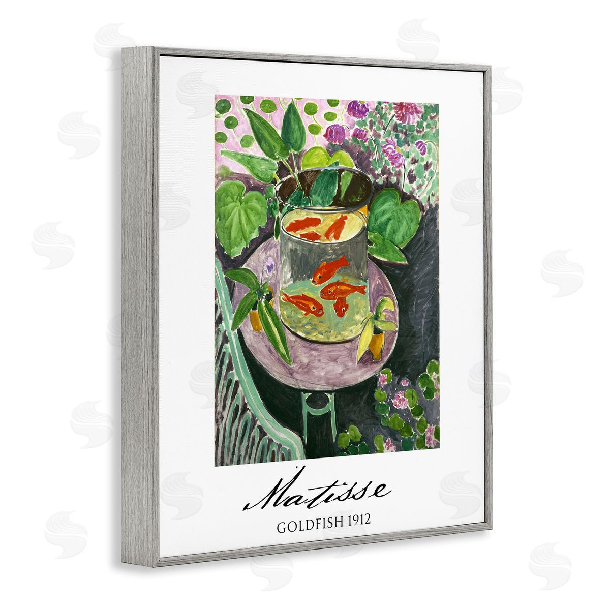 Vintage Hustle Matisse Goldfish Still Life Gray Framed Giclee Art Print