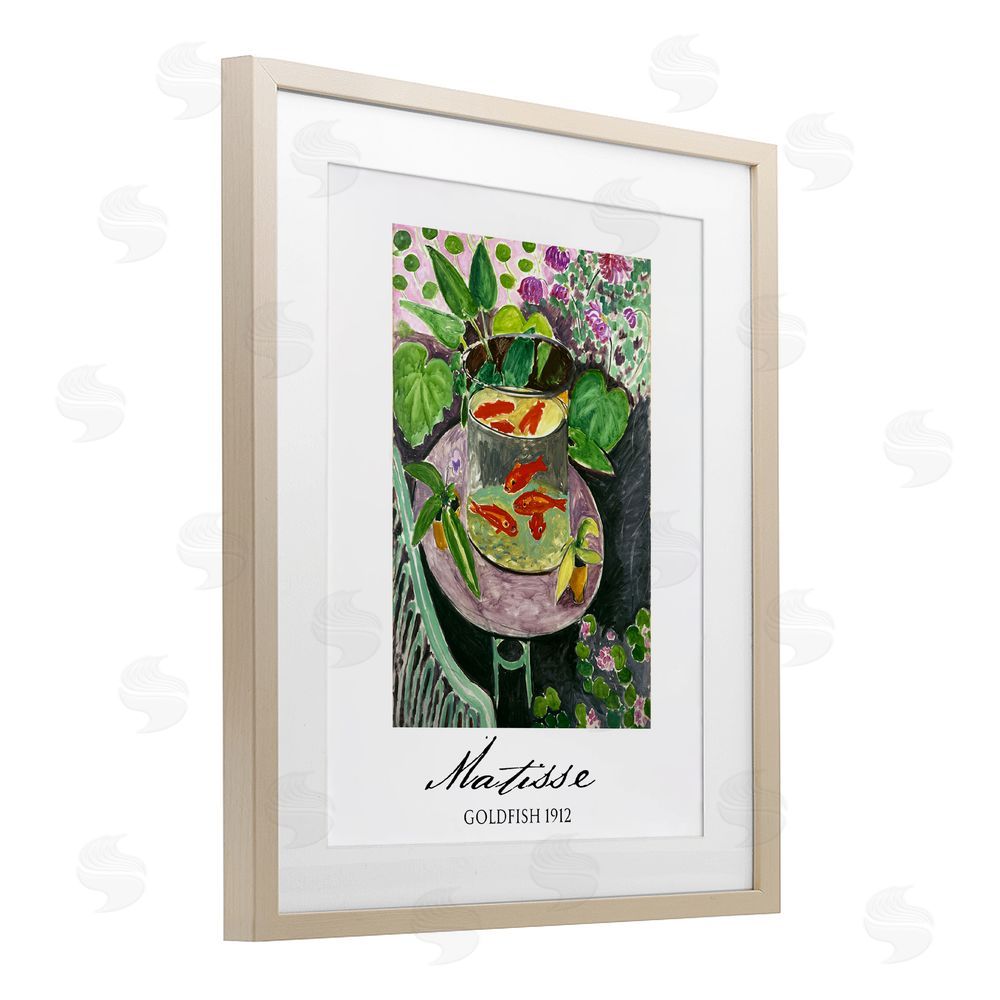 Vintage Hustle Matisse Goldfish Still Life Birch Framed Print Under Glass Art