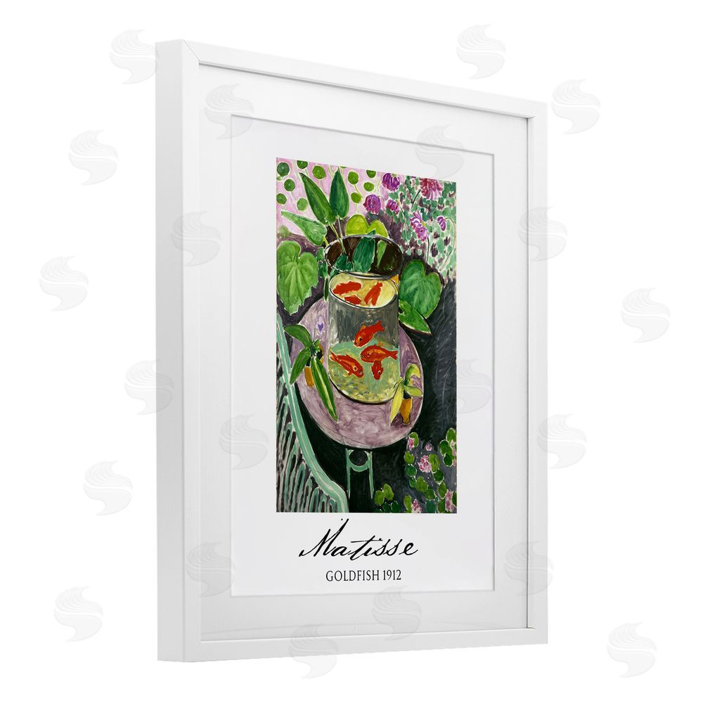 Vintage Hustle Matisse Goldfish Still Life White Framed Print Under Glass Art