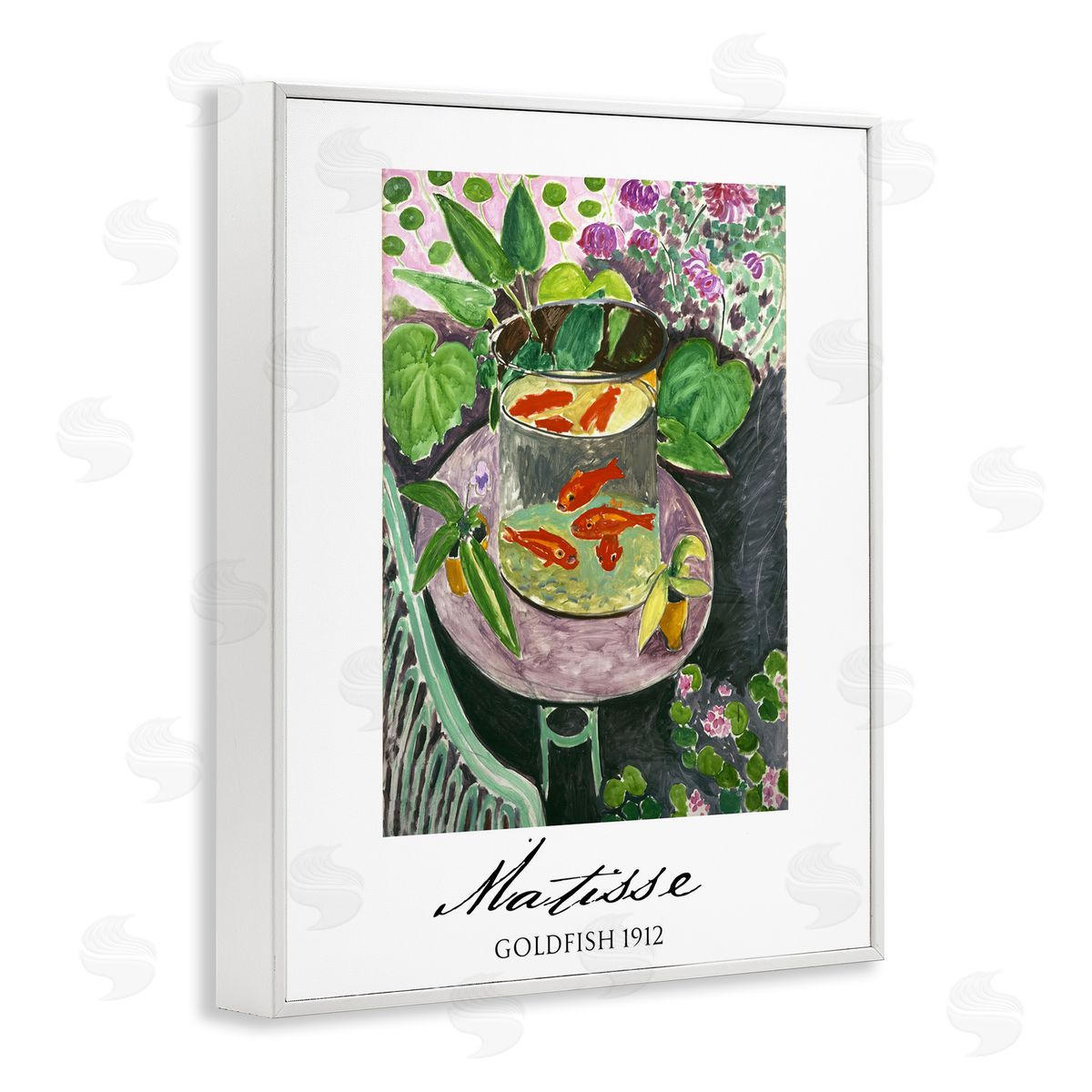 Vintage Hustle Matisse Goldfish Still Life White Frame Giclee Art Print