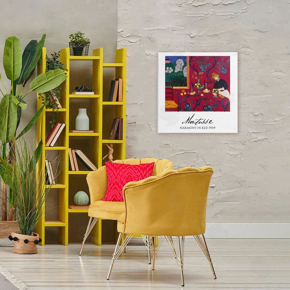 Vintage Hustle Matisse Harmony In Red Printed Wall Art in Room
