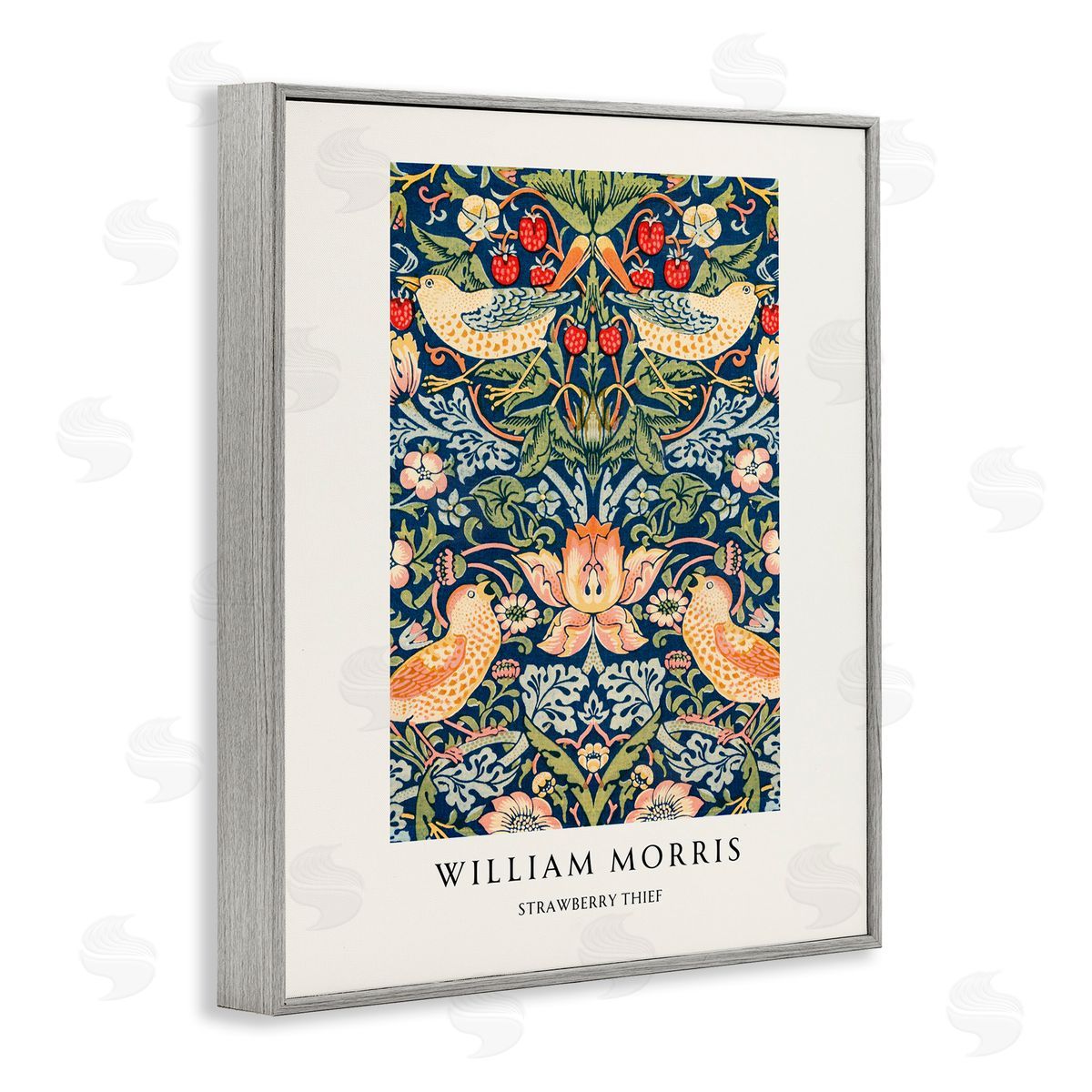 Vintage Hustle William Morris Strawberry Thief Gray Framed Giclee Art Print