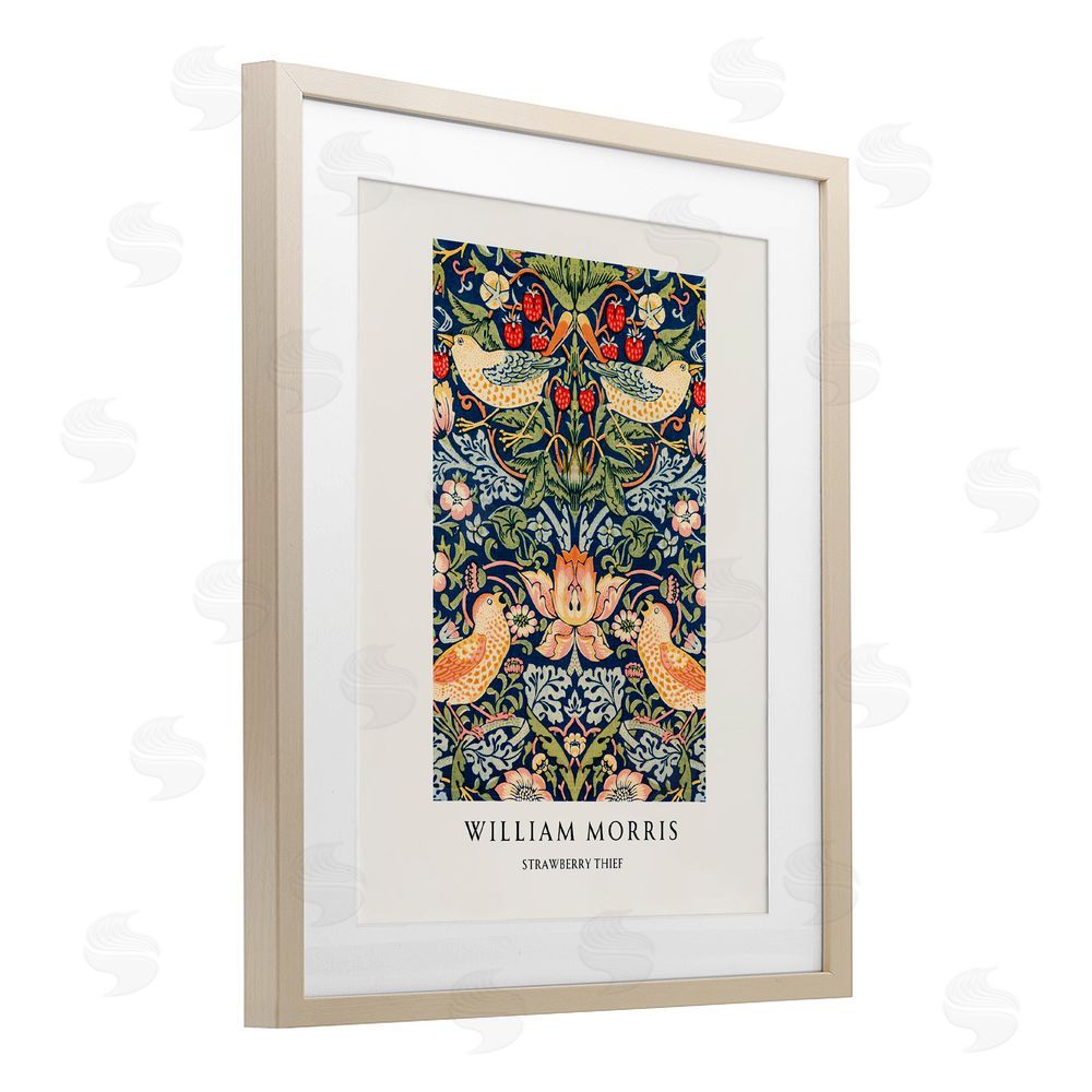 Vintage Hustle William Morris Strawberry Thief Birch Framed Print Under Glass Art