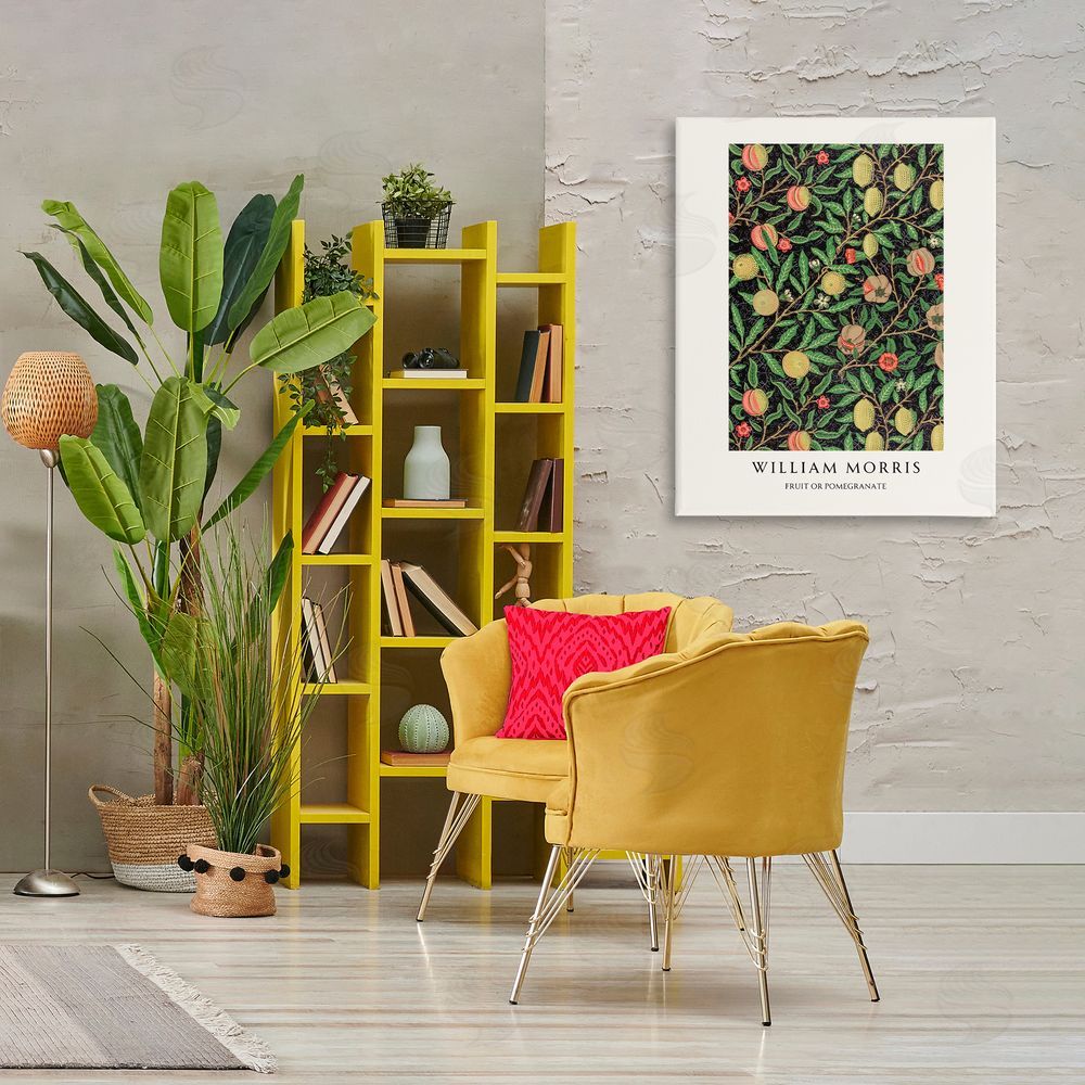 Vintage Hustle William Morris Fruit Or Pomegranate Printed Wall Art in Room