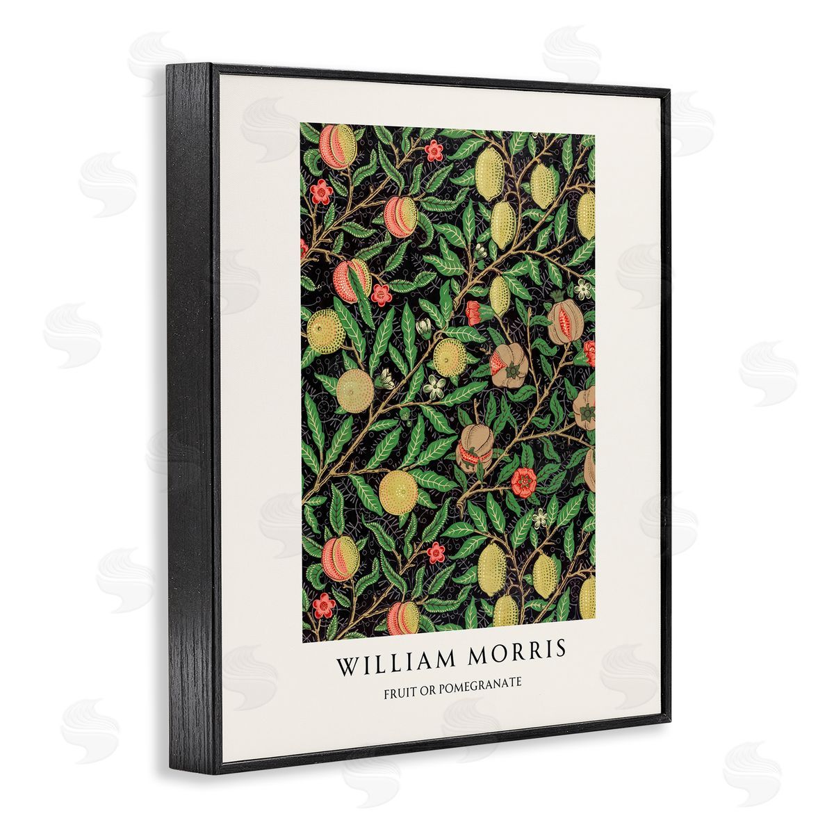 Vintage Hustle William Morris Fruit Or Pomegranate Black Framed Giclee Art Print