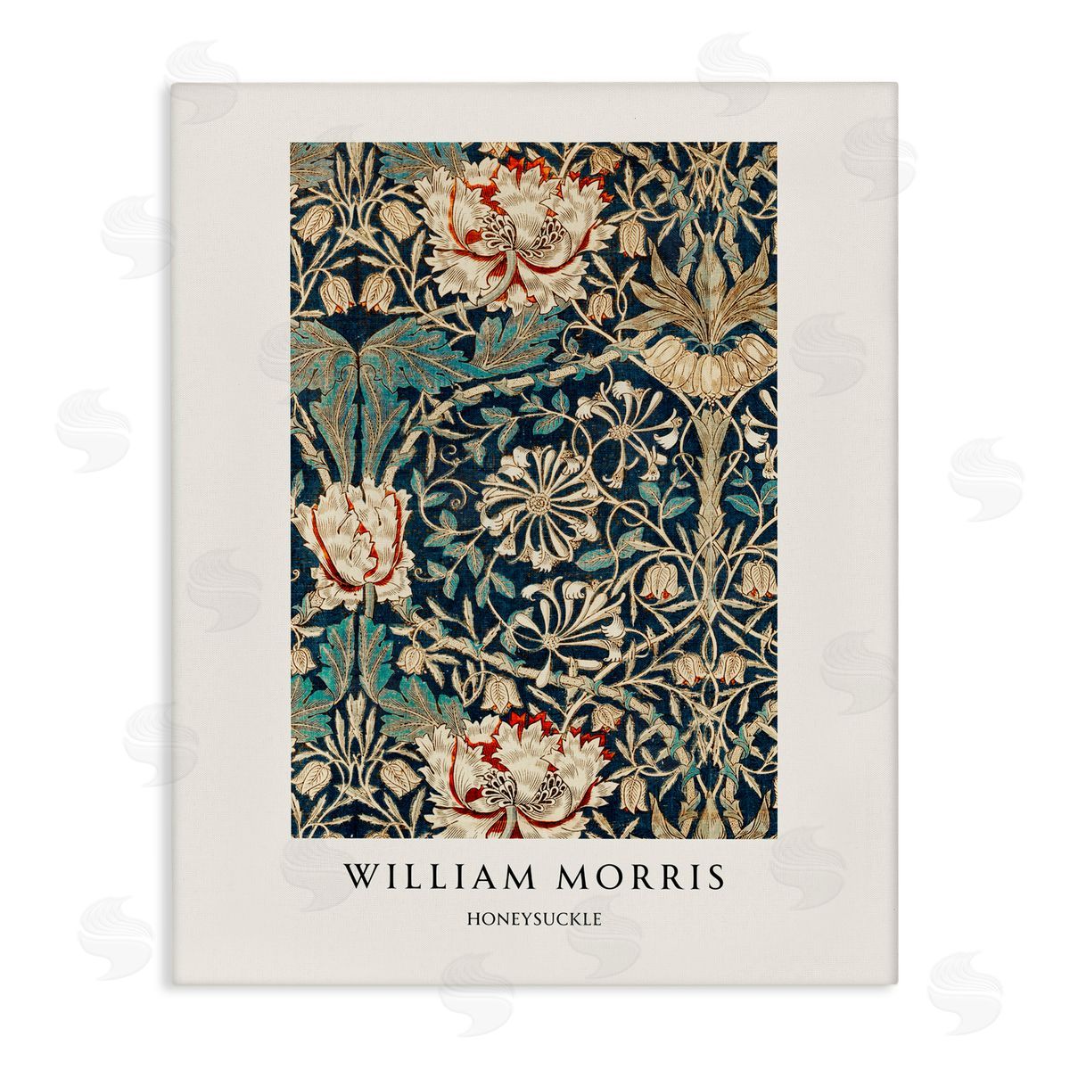 Vintage Hustle William Morris Honeysuckle Pattern Canvas Wall Art Print