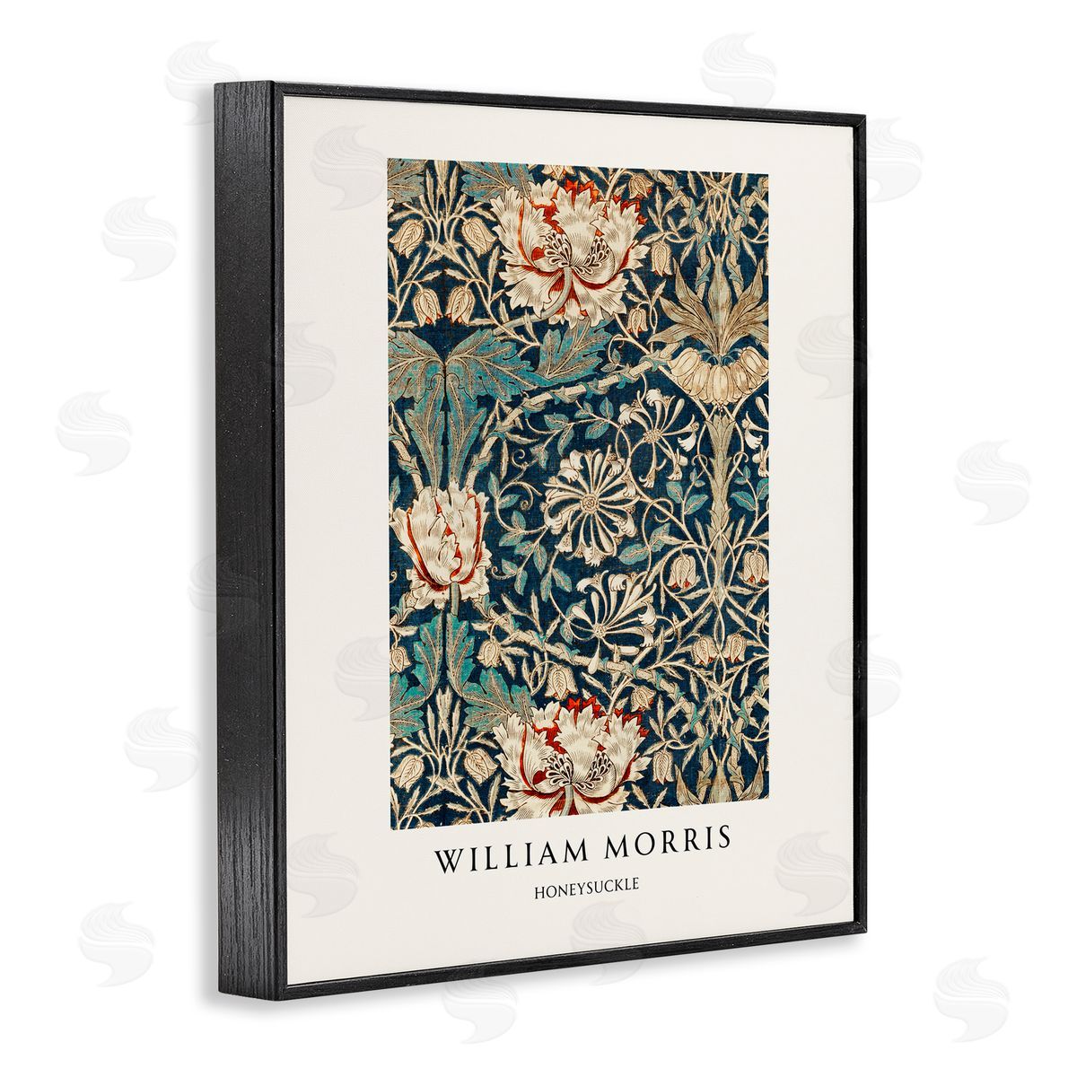 Vintage Hustle William Morris Honeysuckle Pattern Black Framed Giclee Art Print