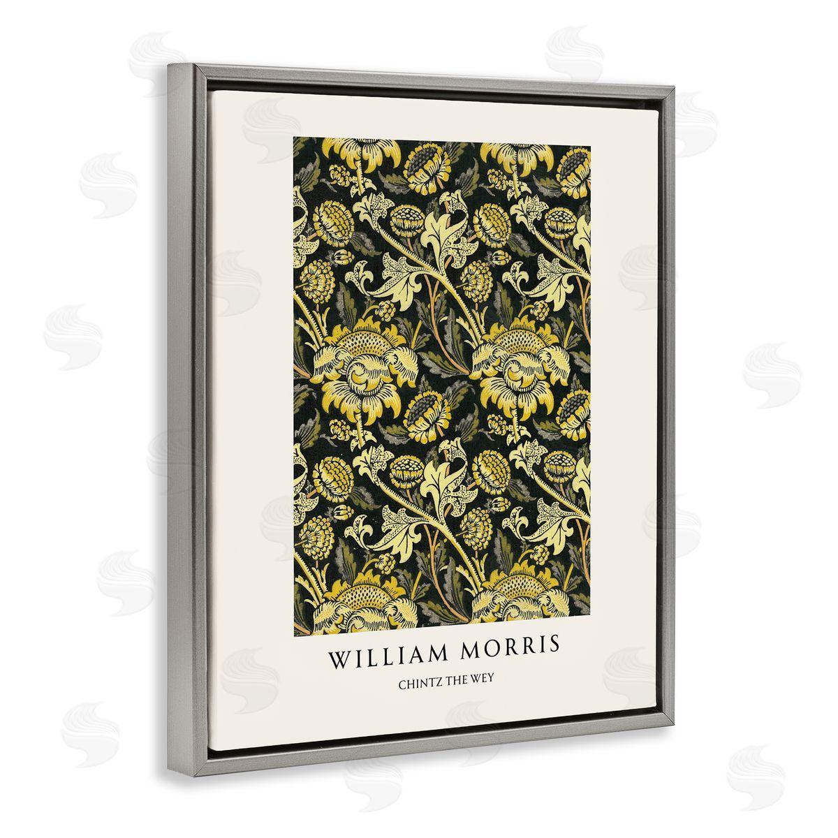 Vintage Hustle William Morris Chintz The Wey Gray Floating Frame Canvas Art Print
