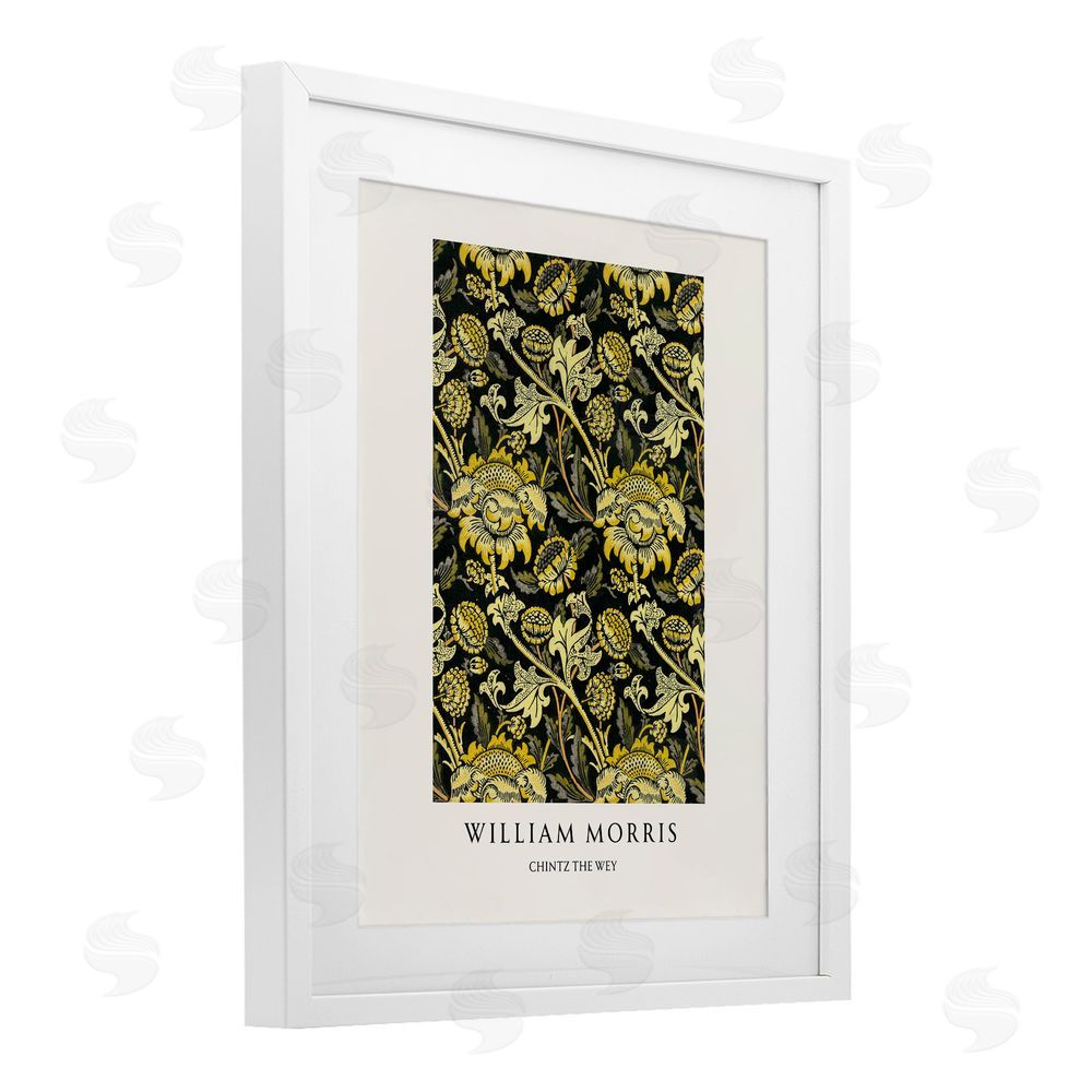 Vintage Hustle William Morris Chintz The Wey White Framed Print Under Glass Art