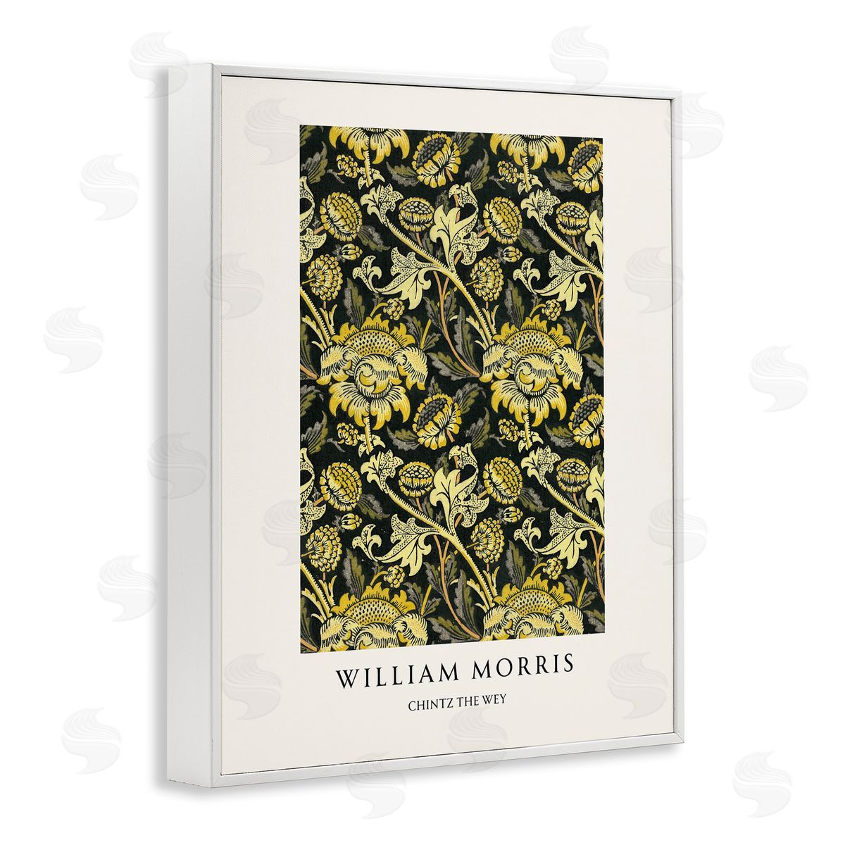 Vintage Hustle William Morris Chintz The Wey White Frame Giclee Art Print