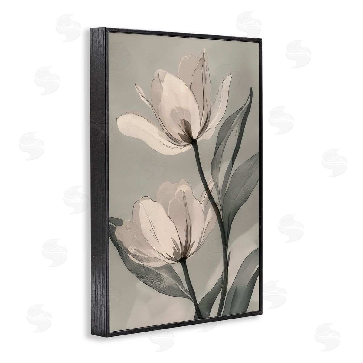 Annabelle Hall Budding Monochrome Magnolias Black Framed Giclee Art Print