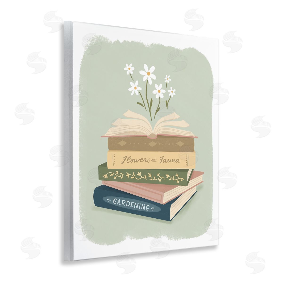 Sandra Picco Open Book Stack Gardening Theme Wall Plaque Art Print