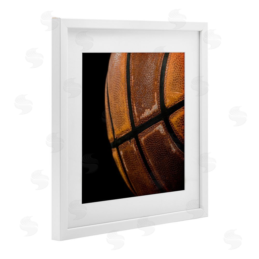Kim Allen Basketball Closeup On Black White Framed Print Under Glass Art