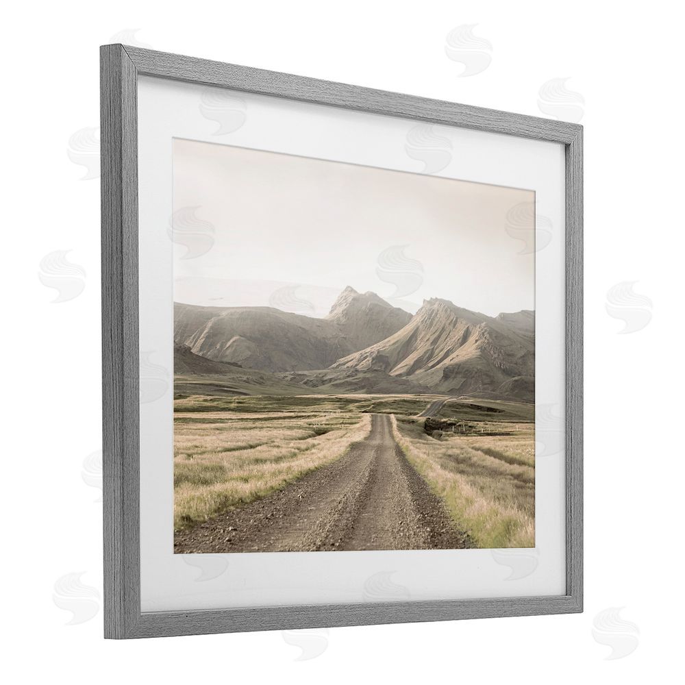 Leah Straatsma Misty Mountain Road View Gray Framed Print Under Glass Art
