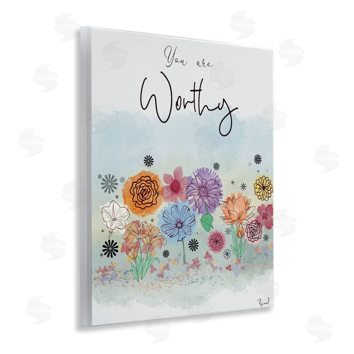 Renel Peters You Are Worthy Modern Blooms Wall Plaque Art Print