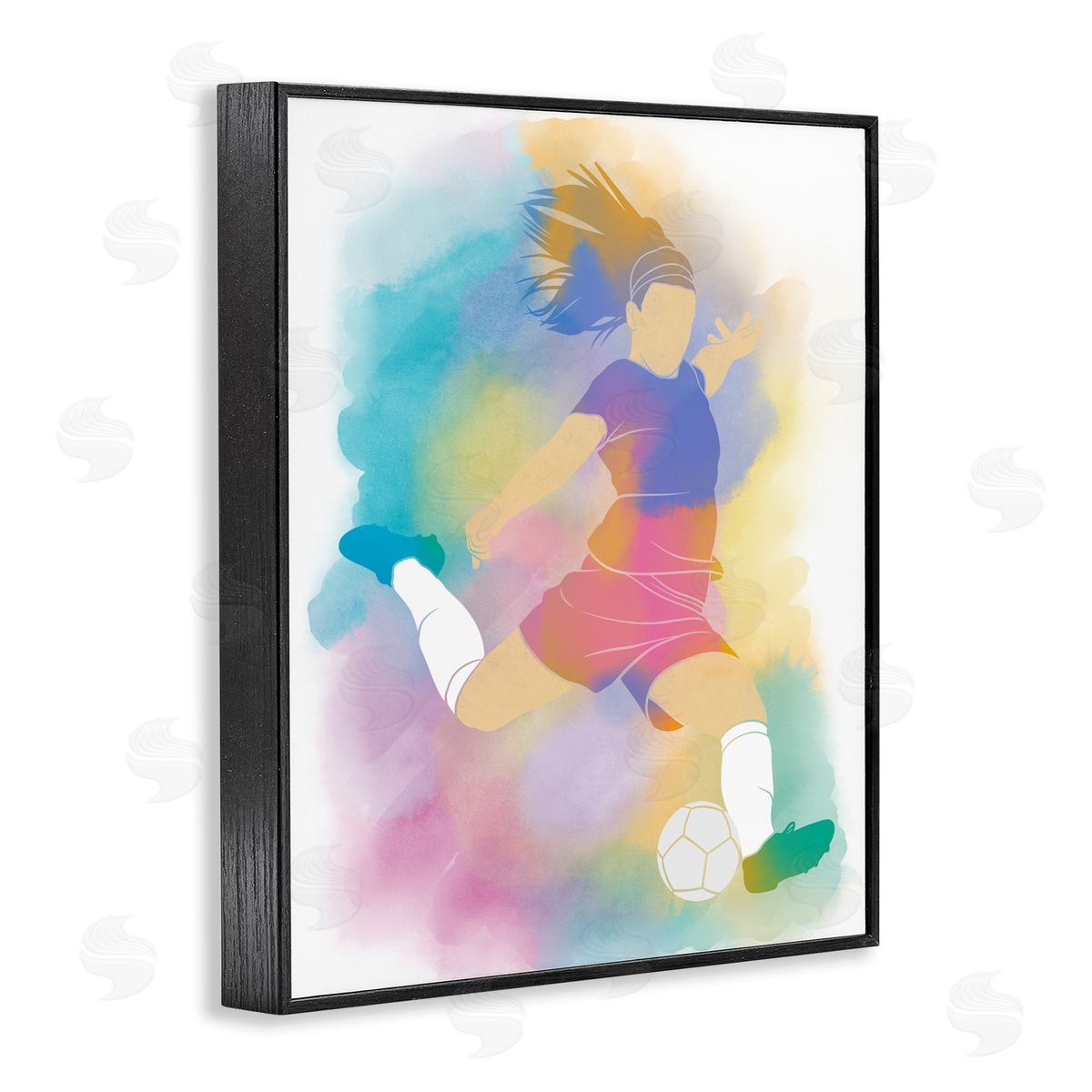 Marcus Prime Colorful Sports Soccer Black Framed Giclee Art Print