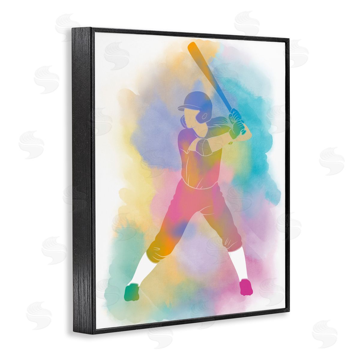 Marcus Prime Colorful Sports Baseball Black Framed Giclee Art Print