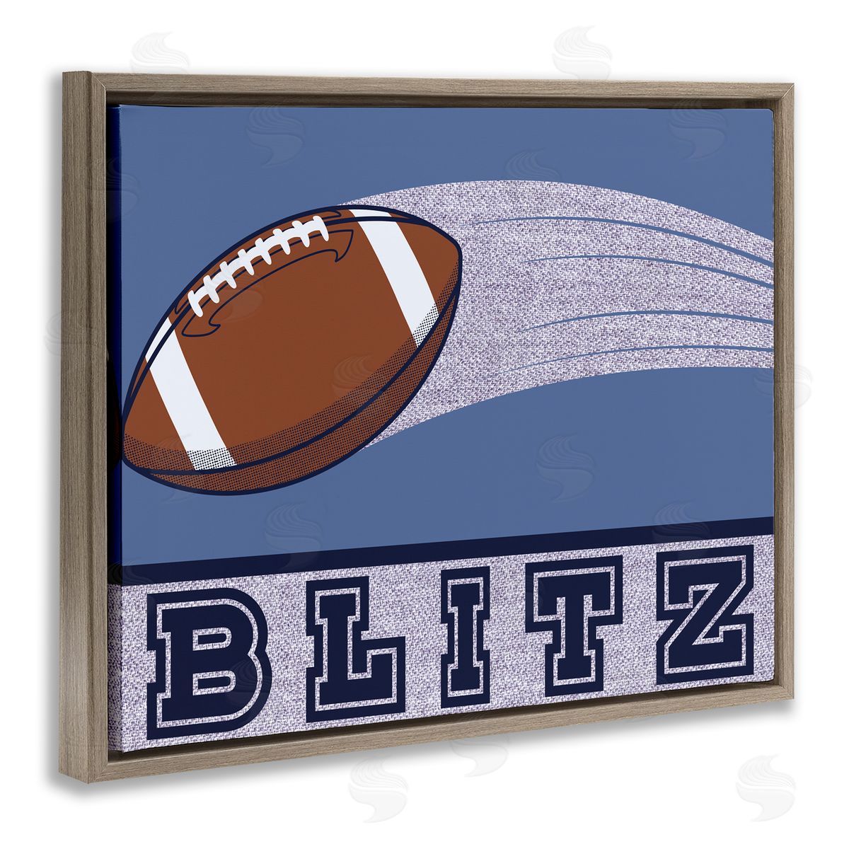 Marcus Prime Blitz Vintage Football Brown Floating Frame Canvas Art Print