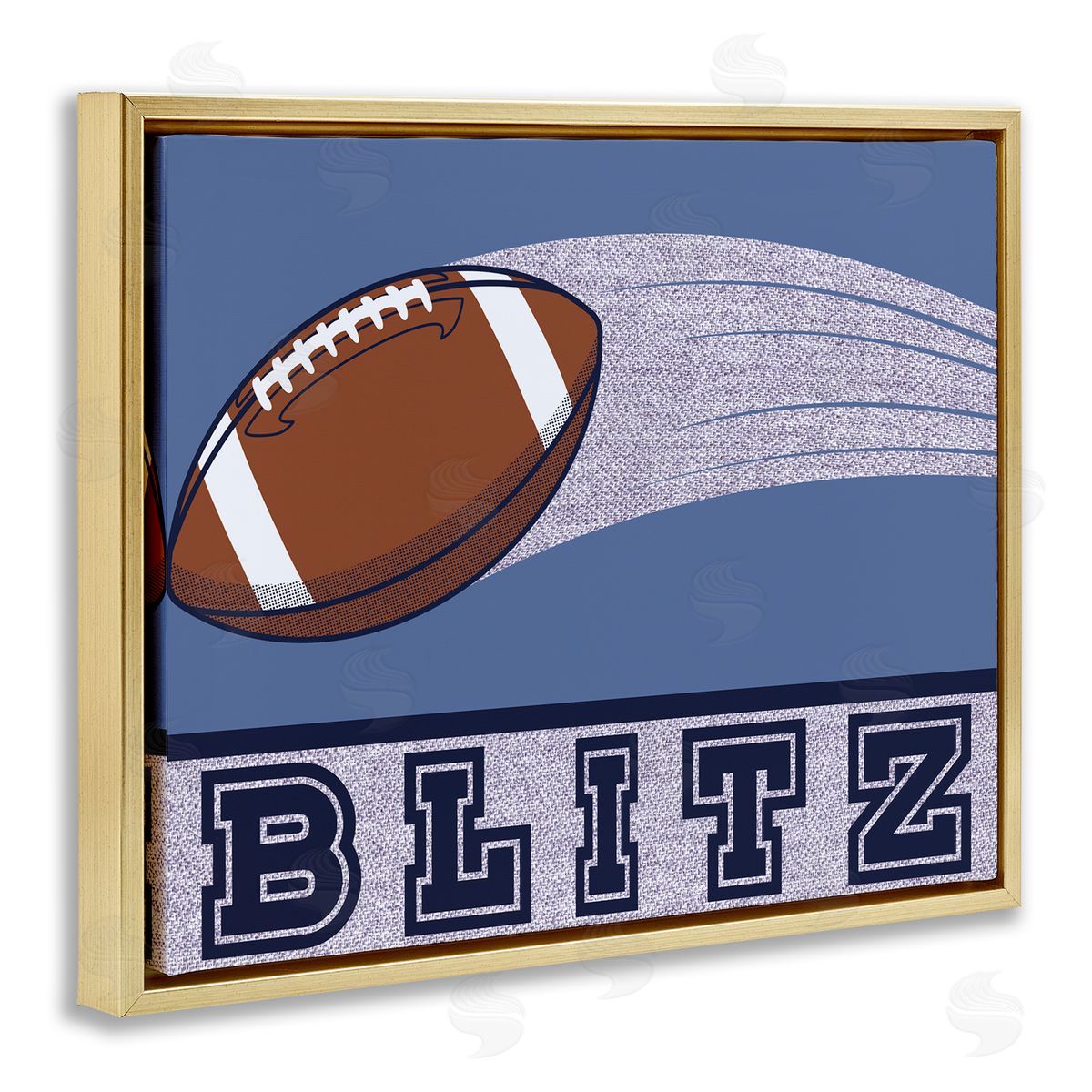 Marcus Prime Blitz Vintage Football Gold Floating Frame Canvas Art Print