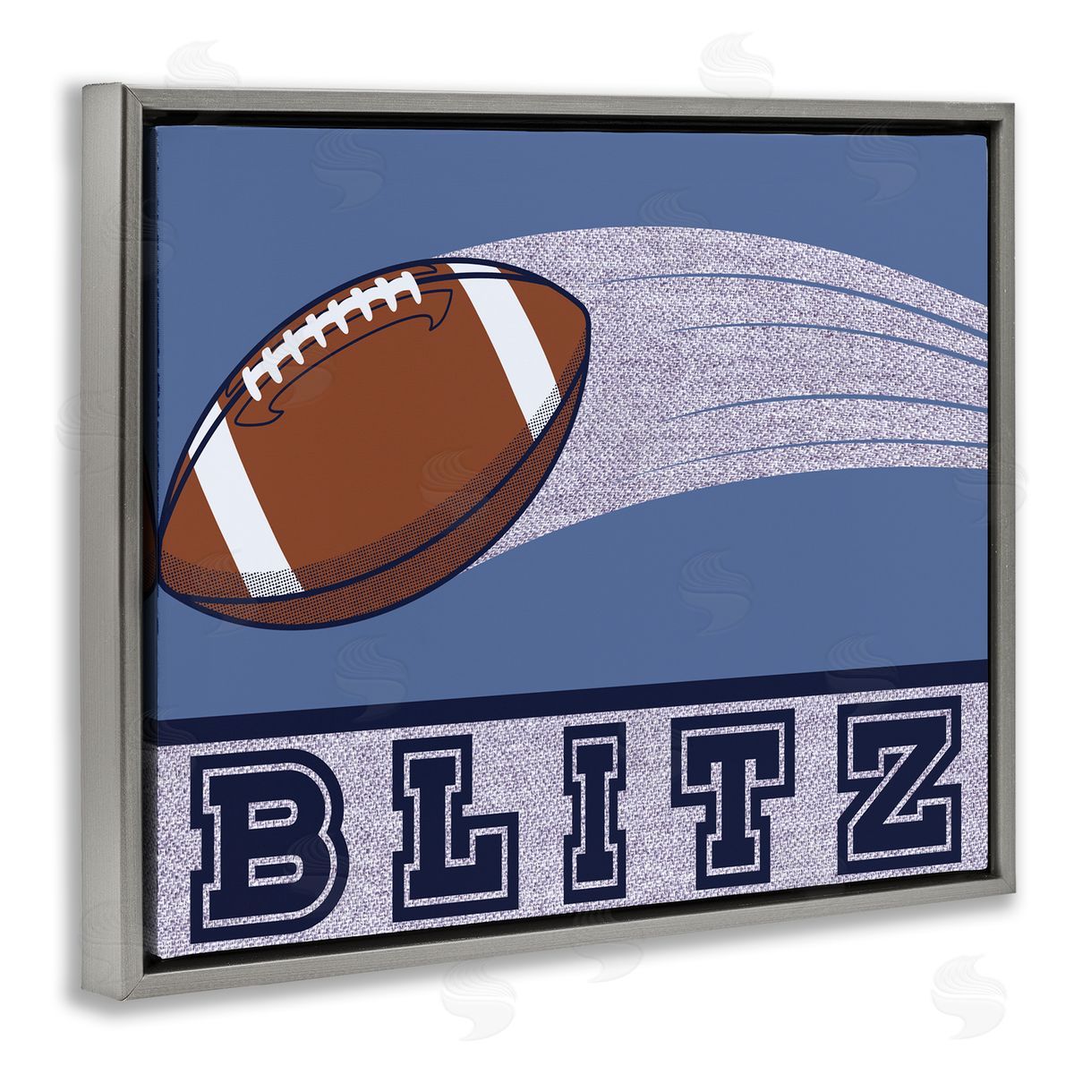 Marcus Prime Blitz Vintage Football Gray Floating Frame Canvas Art Print