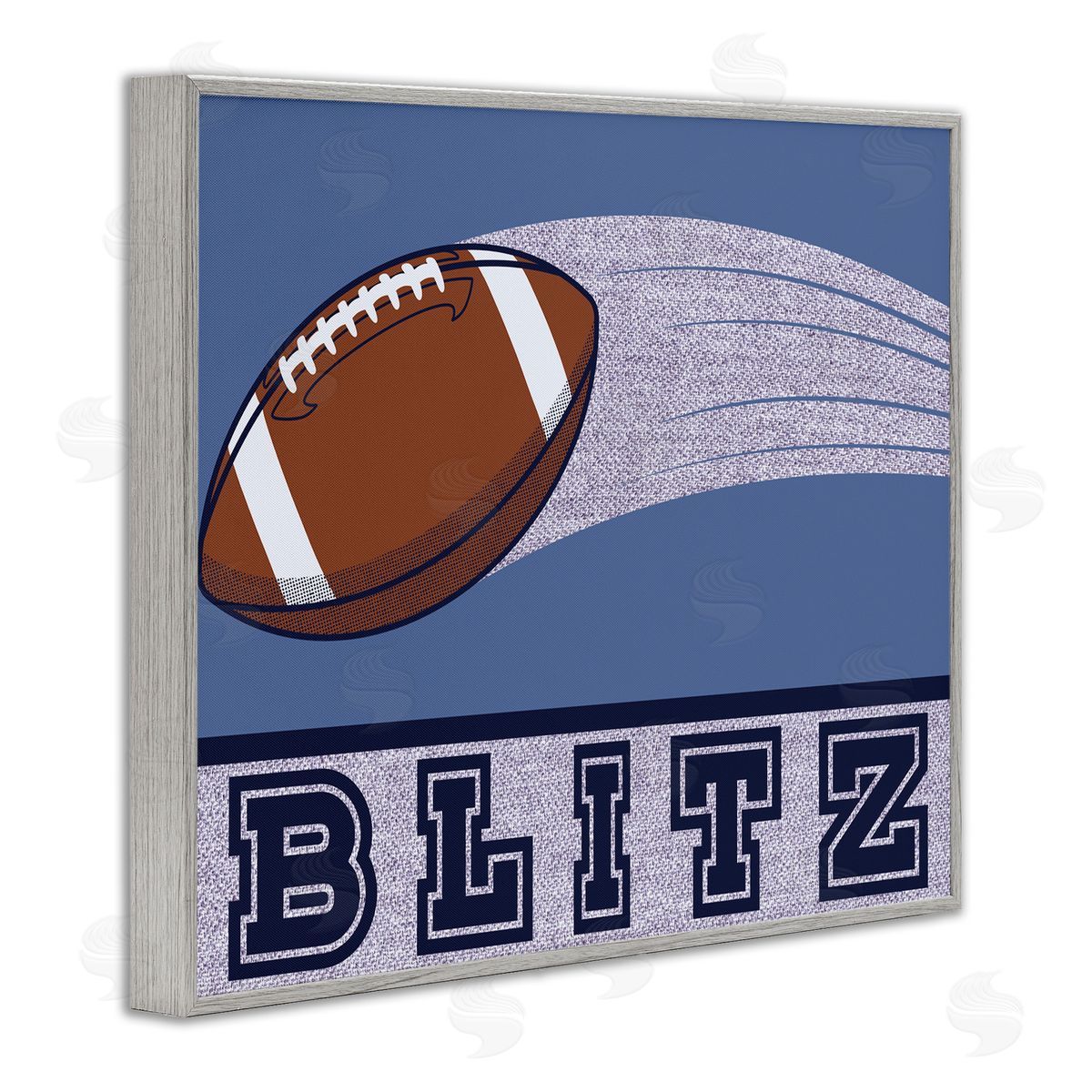 Marcus Prime Blitz Vintage Football Gray Framed Giclee Art Print