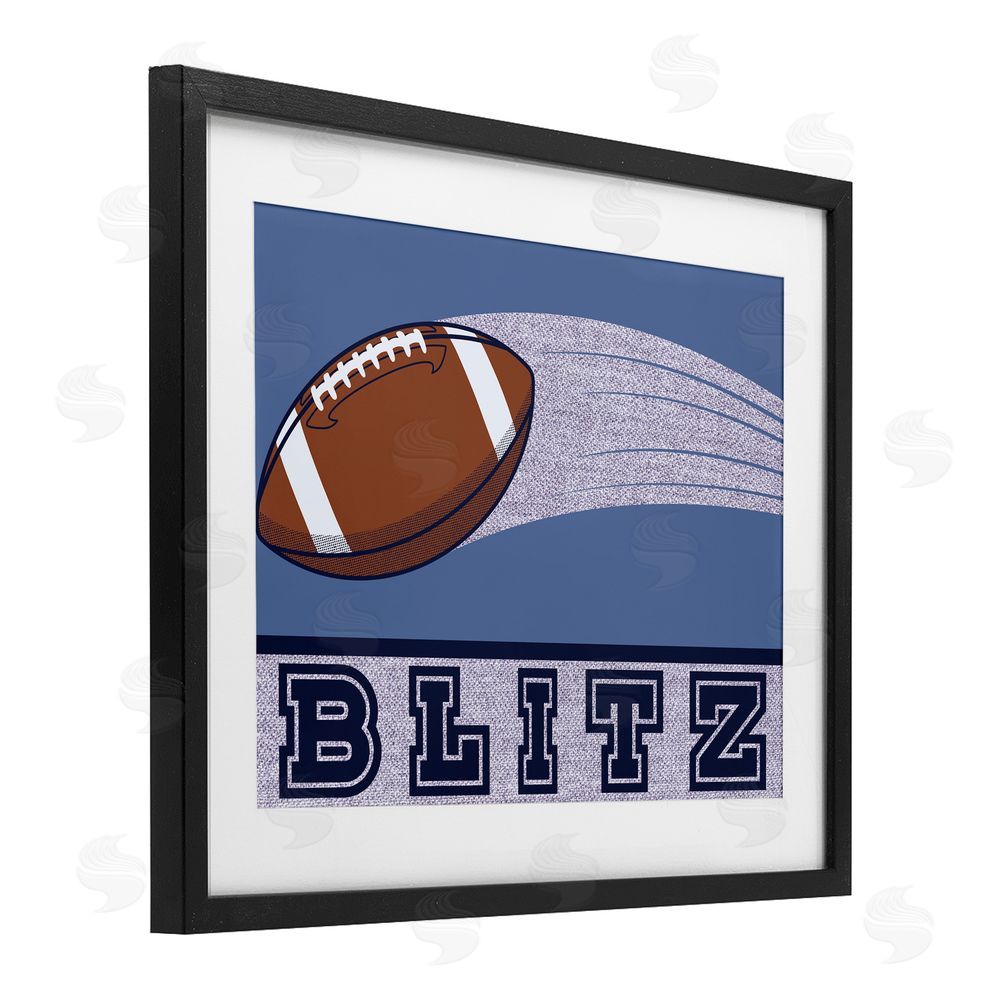 Marcus Prime Blitz Vintage Football Black Framed Print Under Glass Art