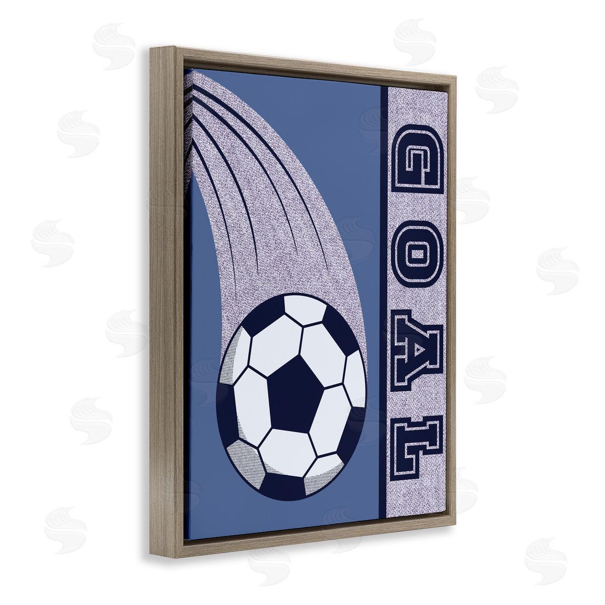 Marcus Prime Goal Vintage Soccer Brown Floating Frame Canvas Art Print