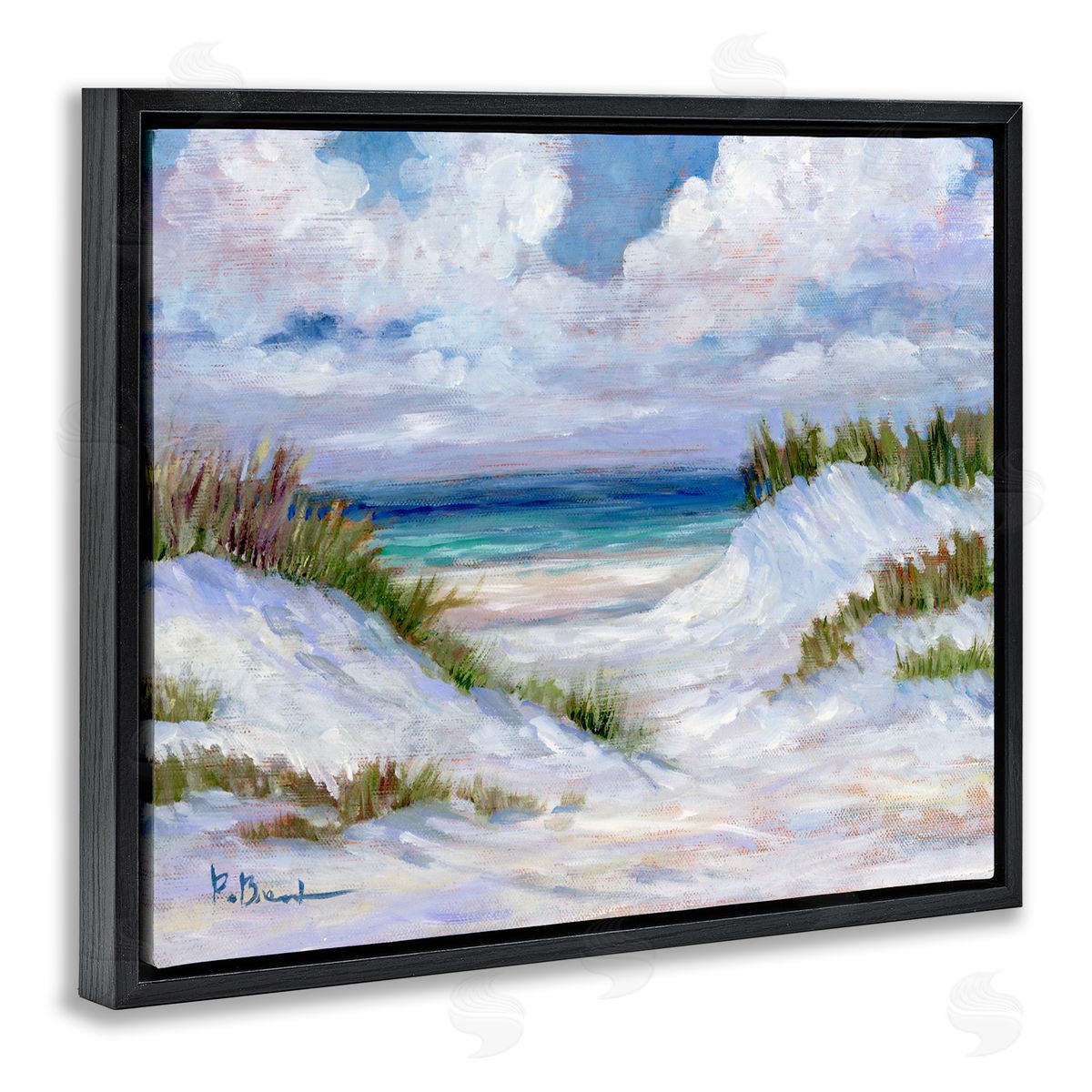 Paul Brent Gulf Dunescape Scene Black Floating Frame Canvas Wall Art Print