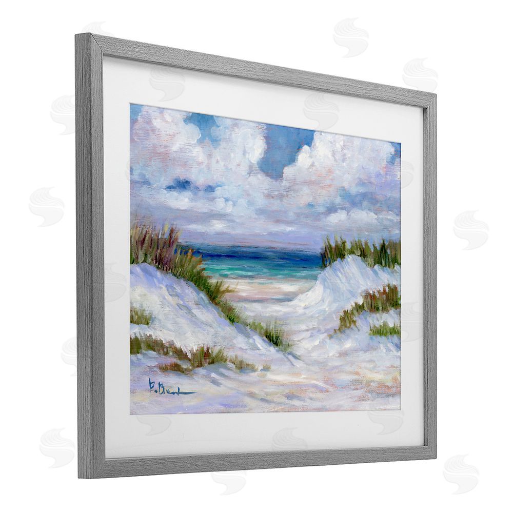 Paul Brent Gulf Dunescape Scene Gray Framed Print Under Glass Art