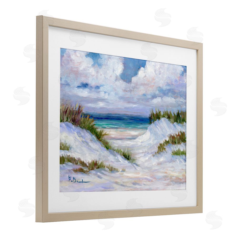 Paul Brent Gulf Dunescape Scene Birch Framed Print Under Glass Art