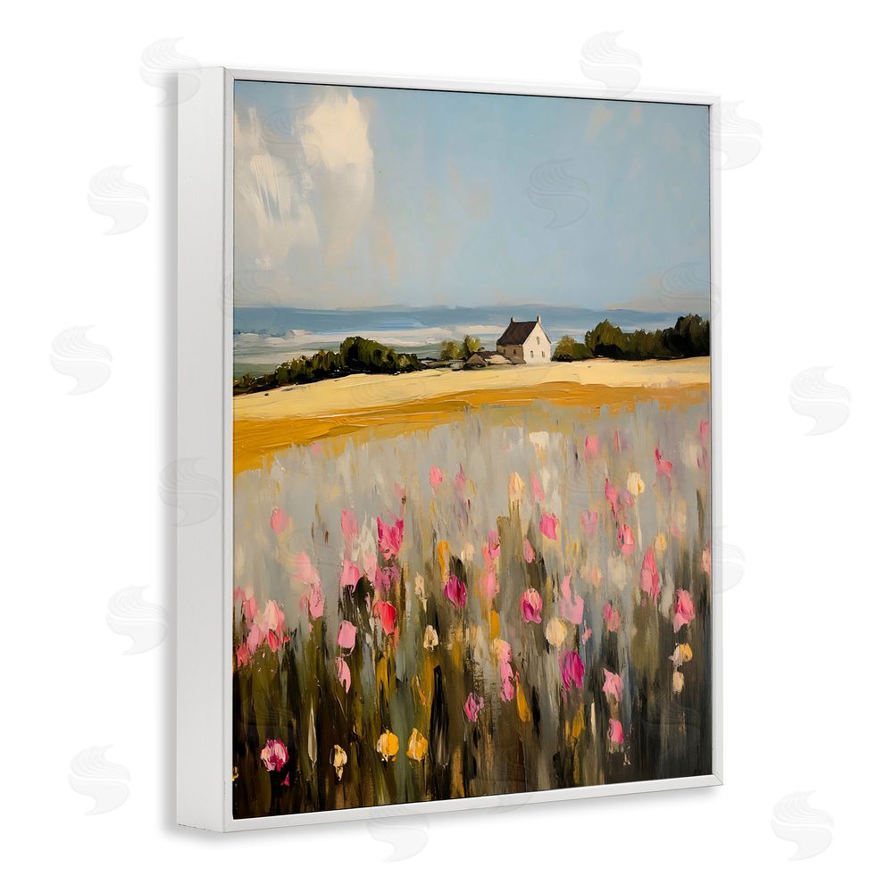 Franklyn Gregory Expressive Coastal Cottage White Framed Giclee Wall Art Print