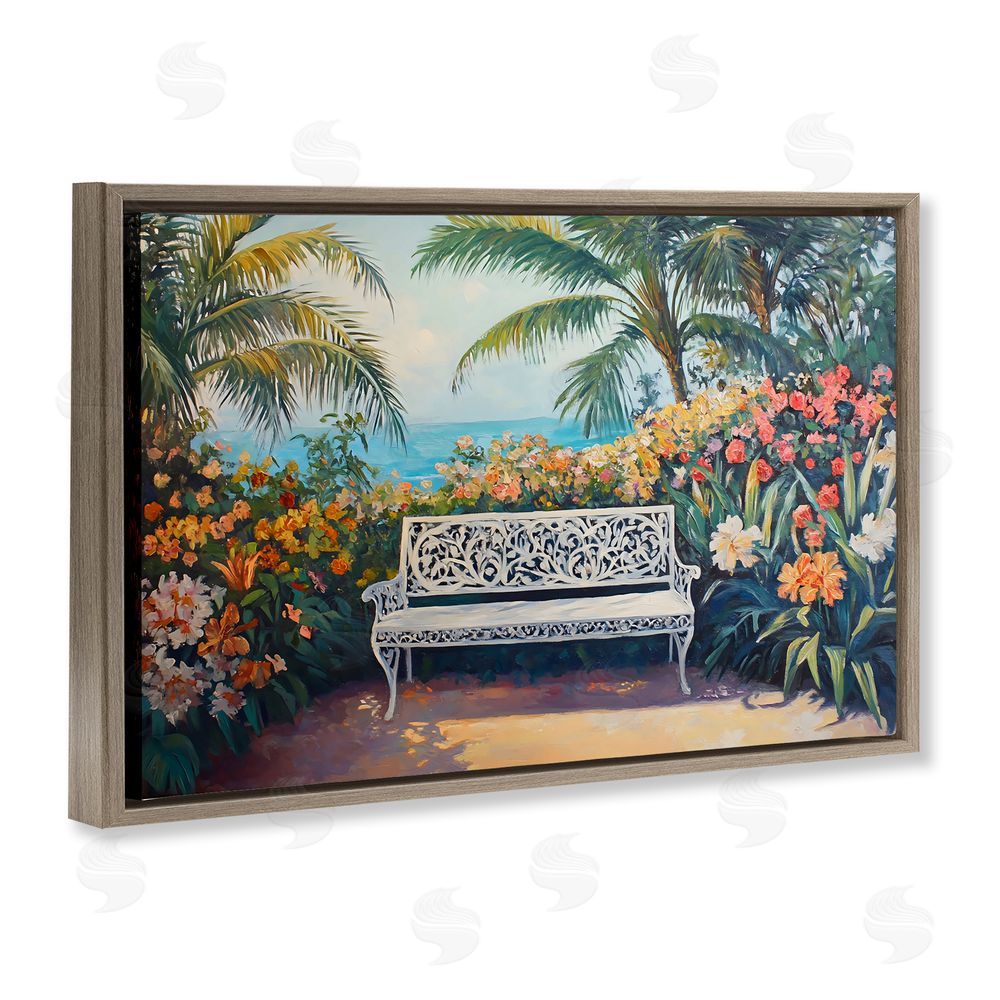 Franklyn Gregory Picture Perfect Tropics Brown Floating Frame Canvas Wall Art Print