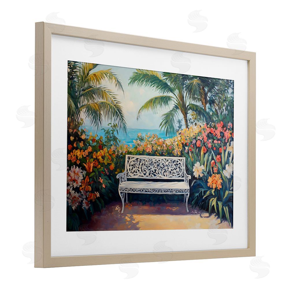 Franklyn Gregory Picture Perfect Tropics Birch Framed Print Under Glass with White Mat Wall Art