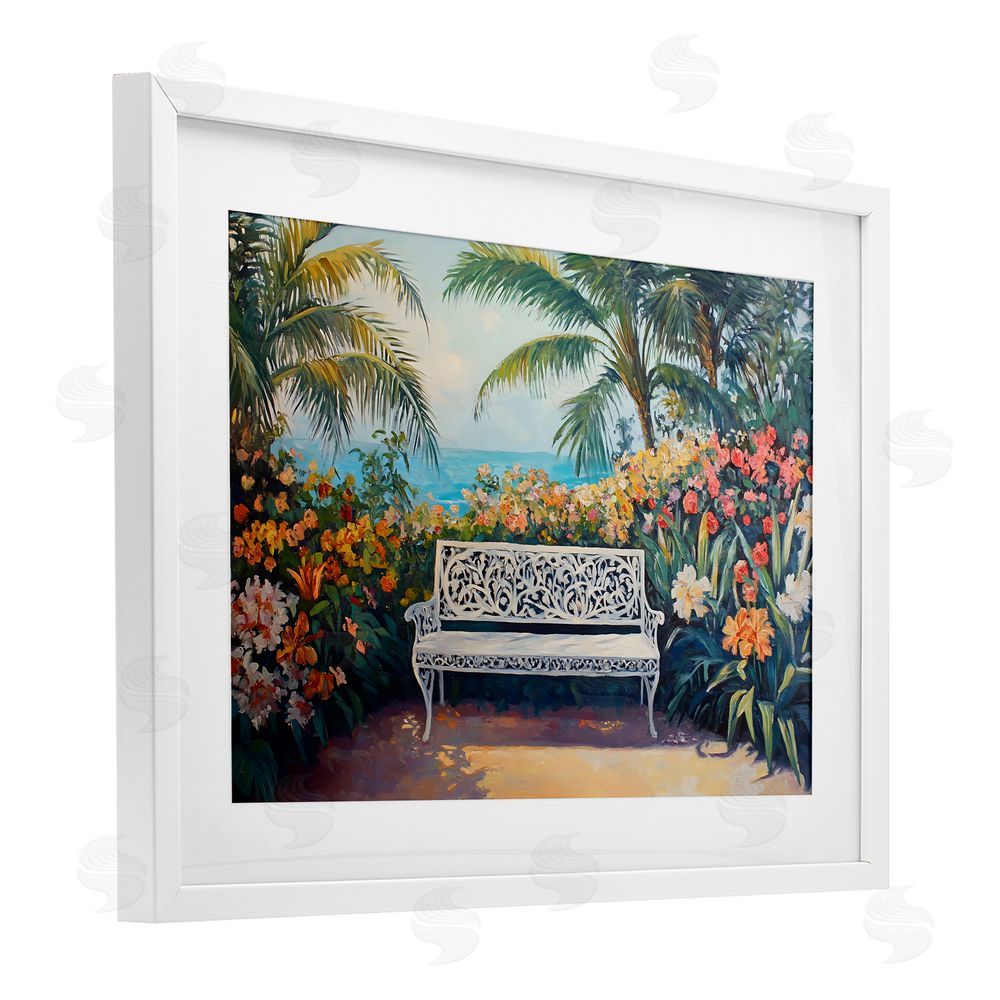 Franklyn Gregory Picture Perfect Tropics White Framed Print Under Glass with Mat Wall Art