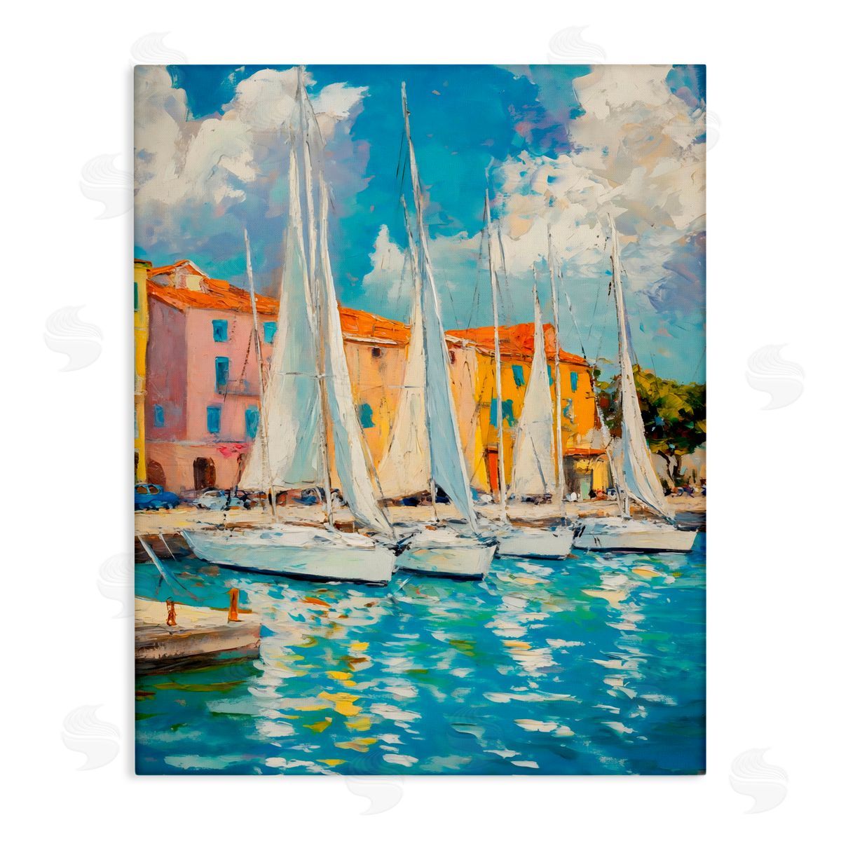 stupell industries Franklyn Gregory | Sail Away Boat Harbor Wall Art