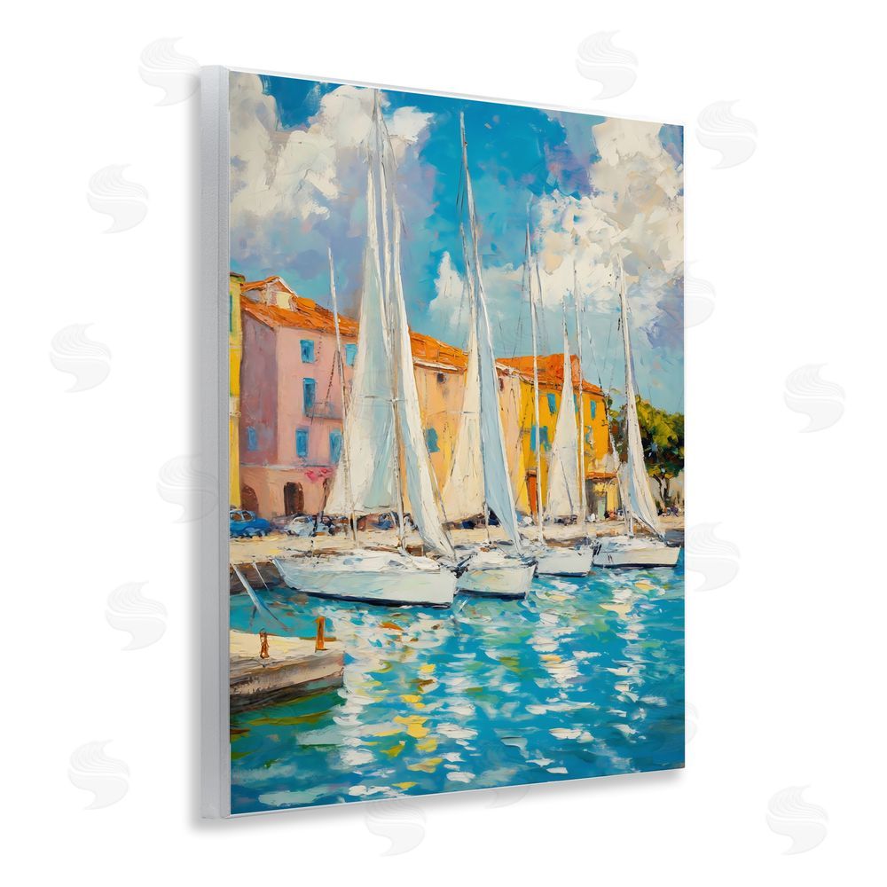 Franklyn Gregory Sail Away Boat Harbor Wall Plaque Art Print
