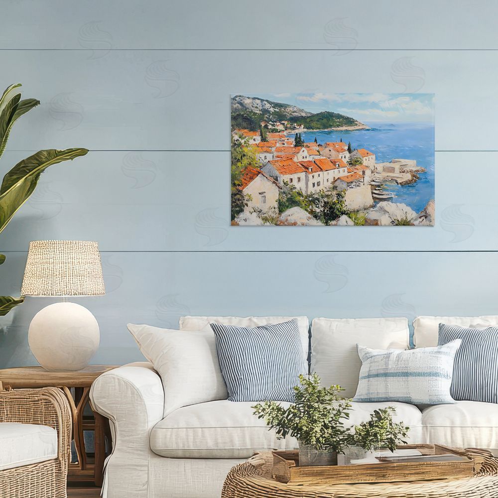Franklyn Gregory Coastal Town Overview Canvas Art on Wall