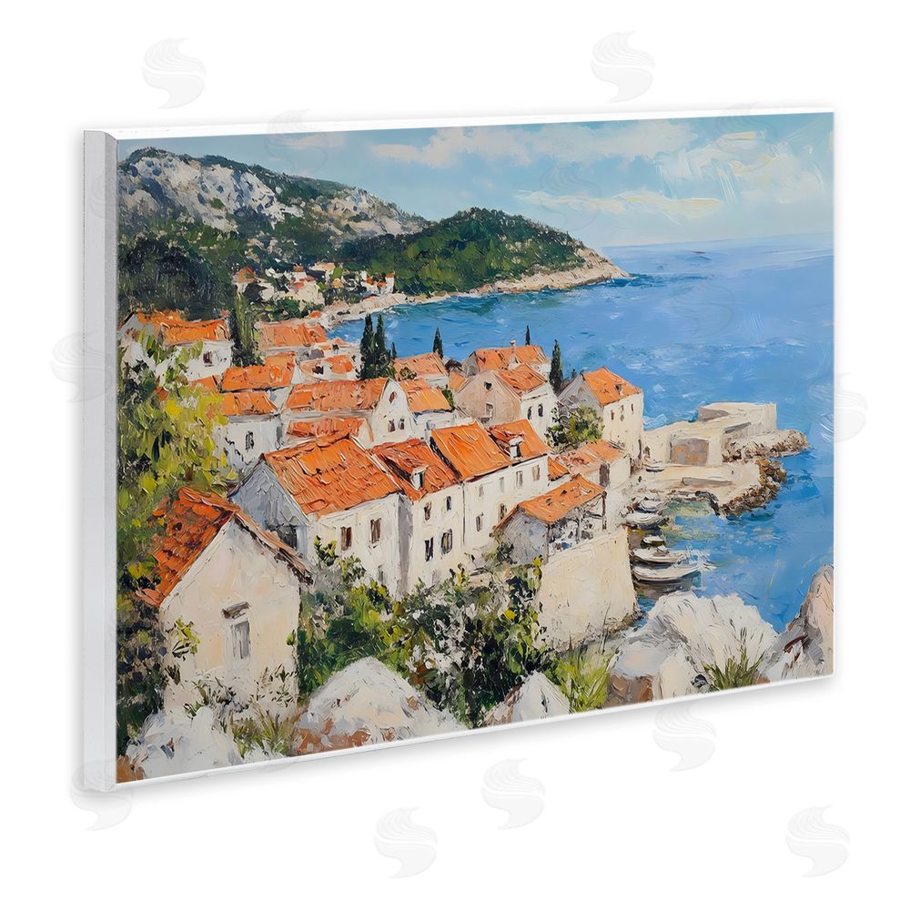 Franklyn Gregory Coastal Town Overview Wall Plaque Art Print